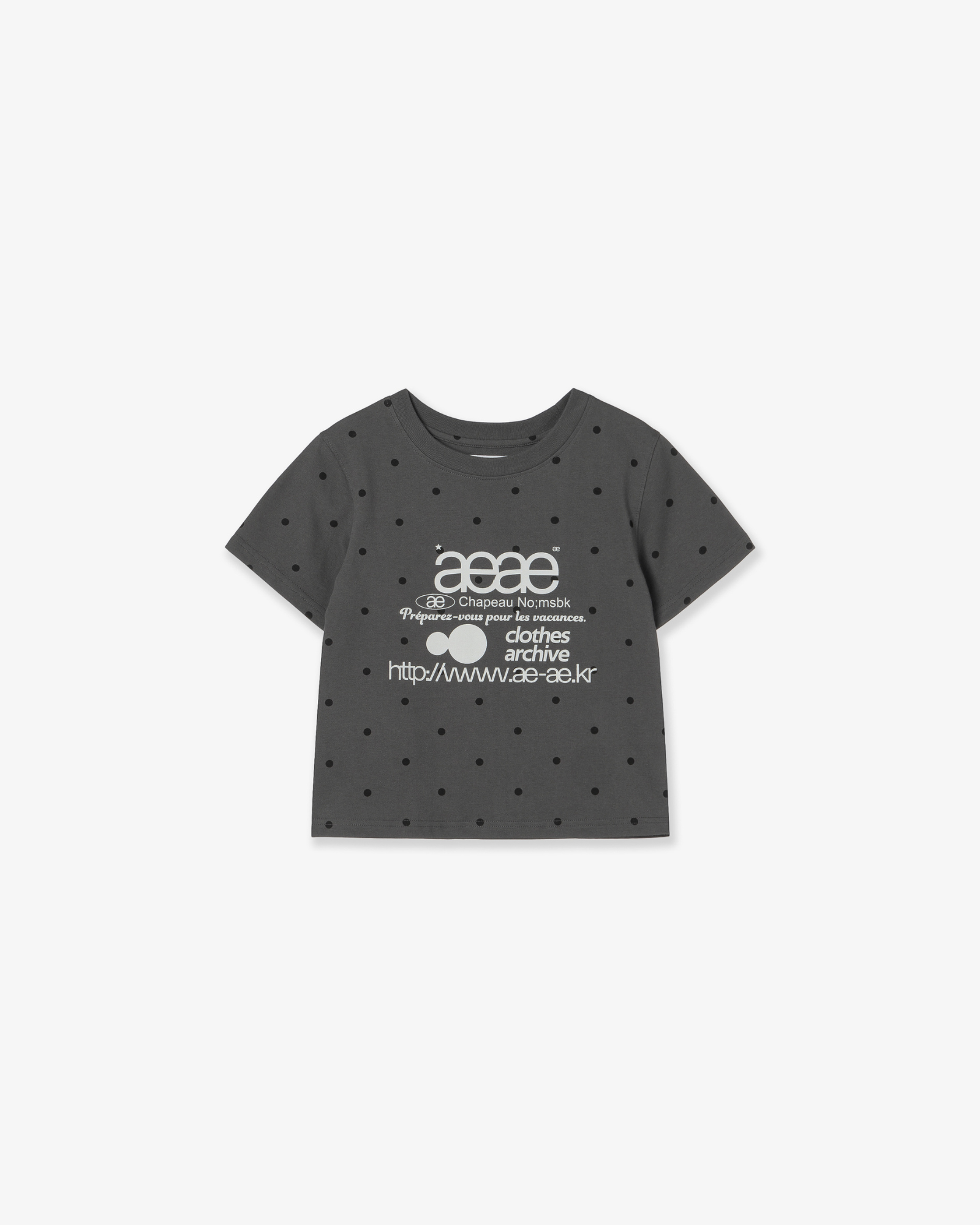 Tシャツ・カットソー AEAE WEB LOGO DOT TSHIRTS CHARCOAL AE45SWTS005CHA Tシャツ・カットソー AEAE WEB LOGO DOT TSHIRTS CHARCOAL