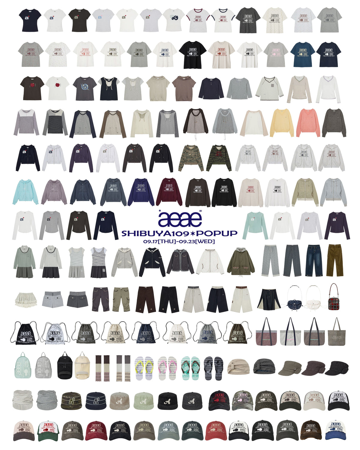 aeae SHIBUYA109 POP-UP｜販売アイテム＆限定ノベルティを先行公開！