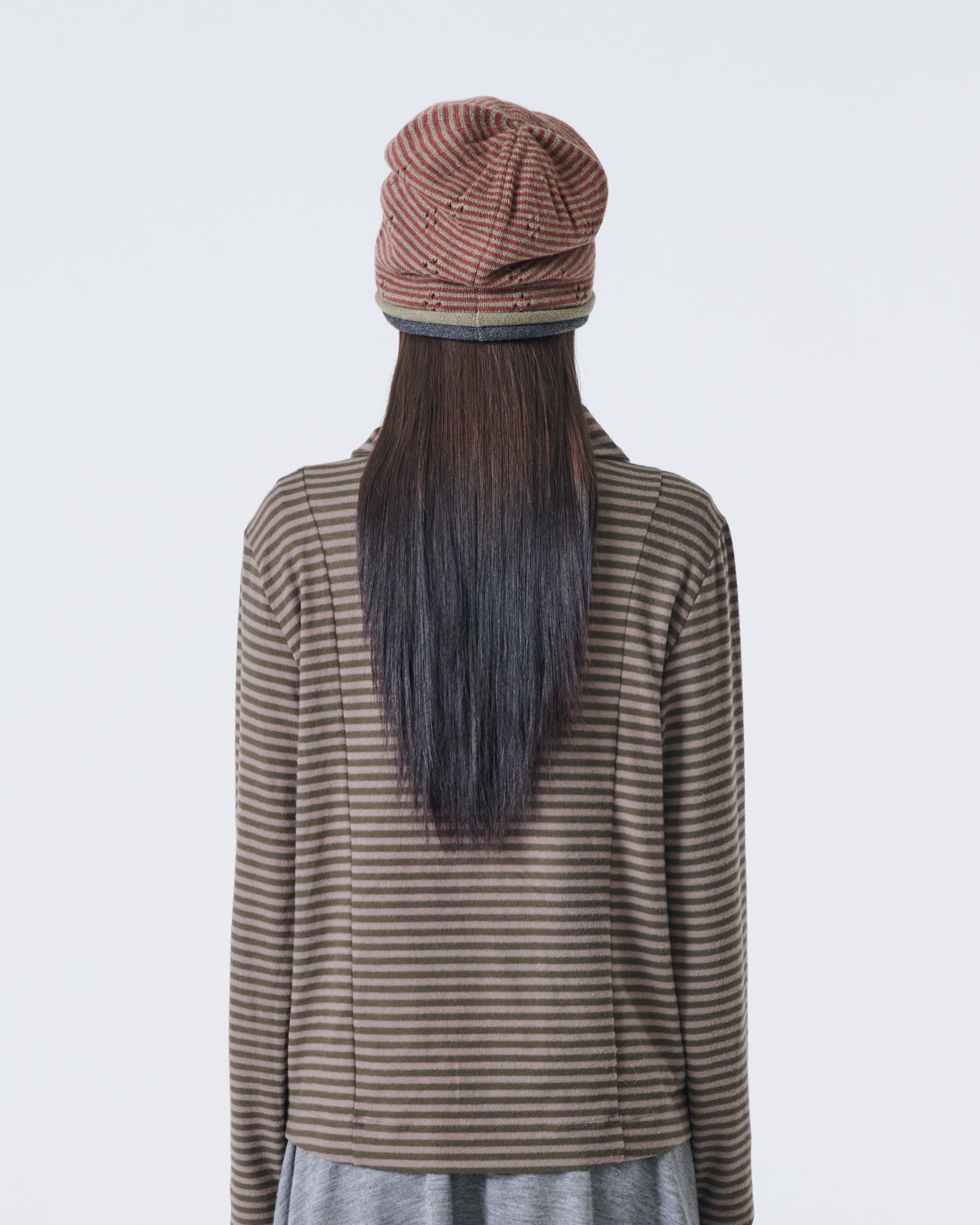 KNIT ROLLED BEANIE [OLIVE]