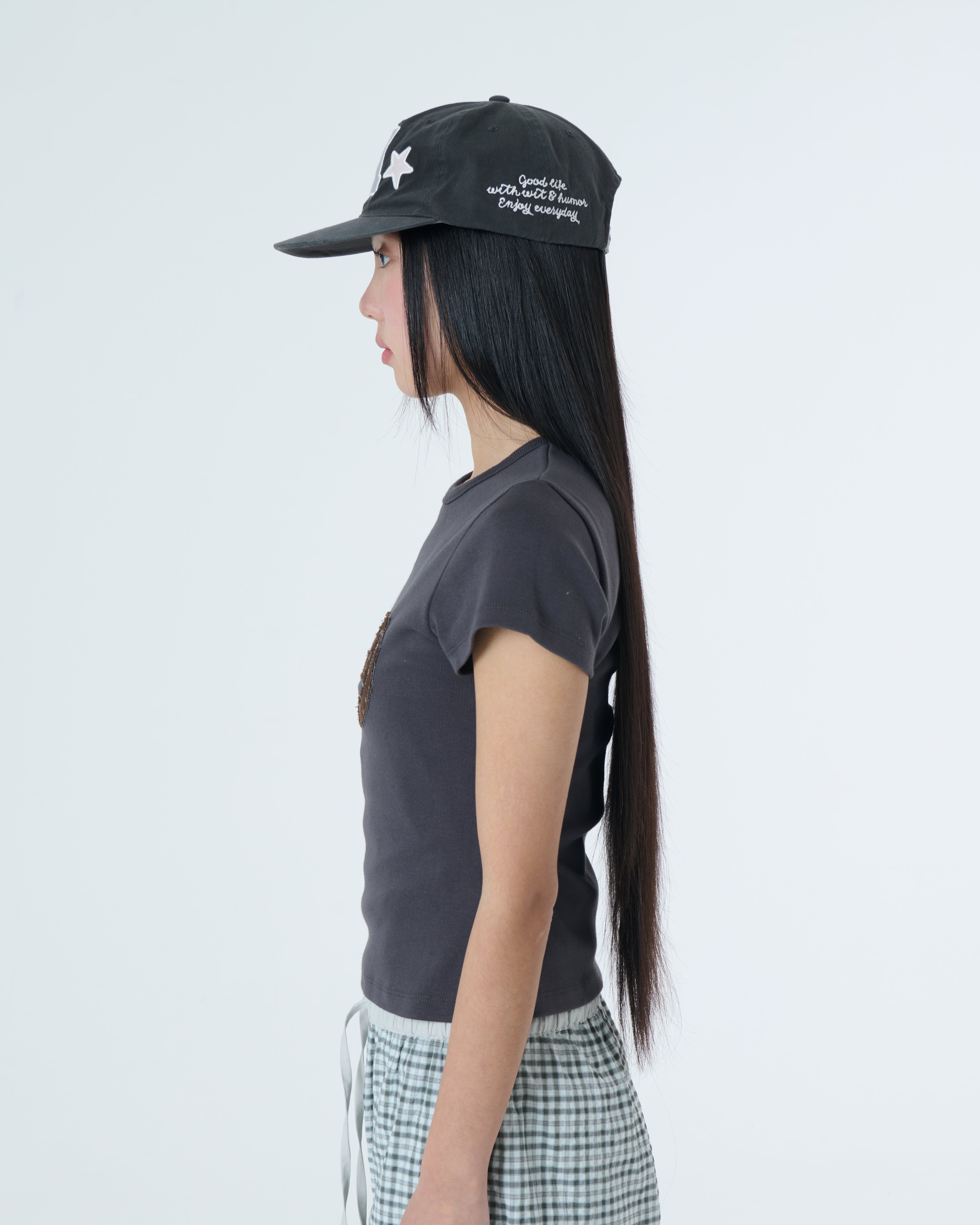 WASHED CAPITAL LOGO CAP [CHARCOAL]