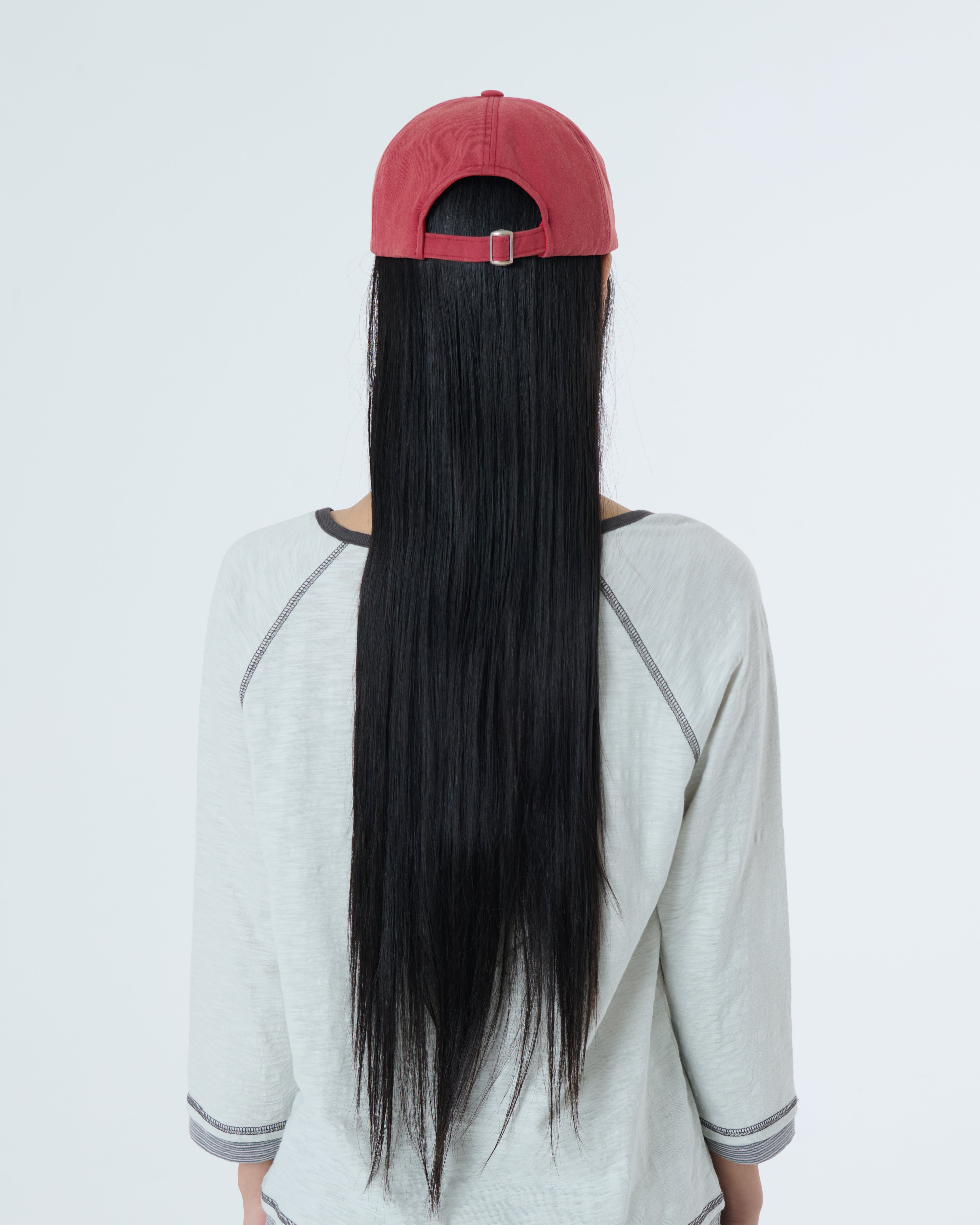 WEB LOGO WASHED 5 PANNEL BALL CAP [RED]