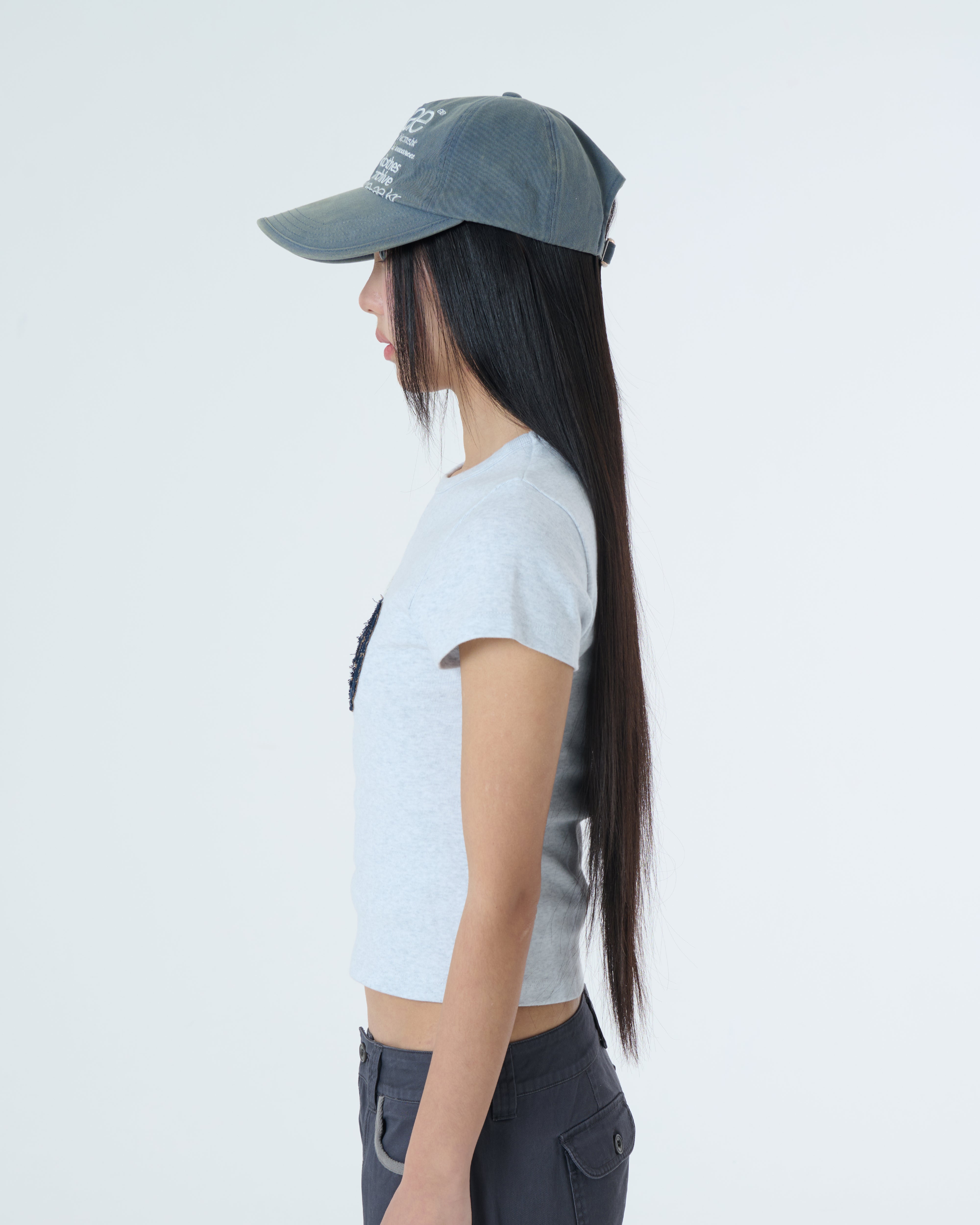 WEB LOGO WASHED 5 PANNEL BALL CAP [COPEN BLUE]