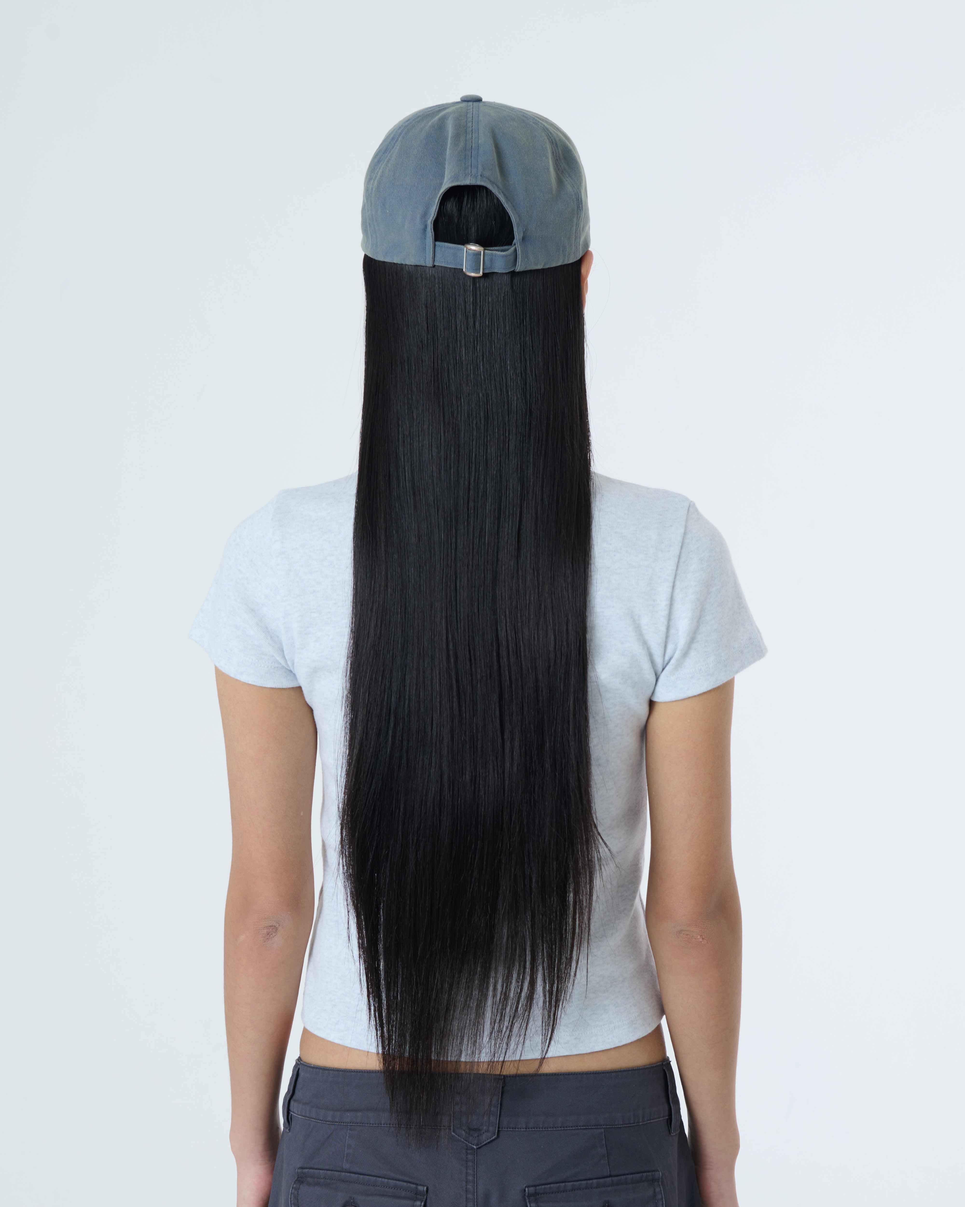 WEB LOGO WASHED 5 PANNEL BALL CAP [COPEN BLUE]