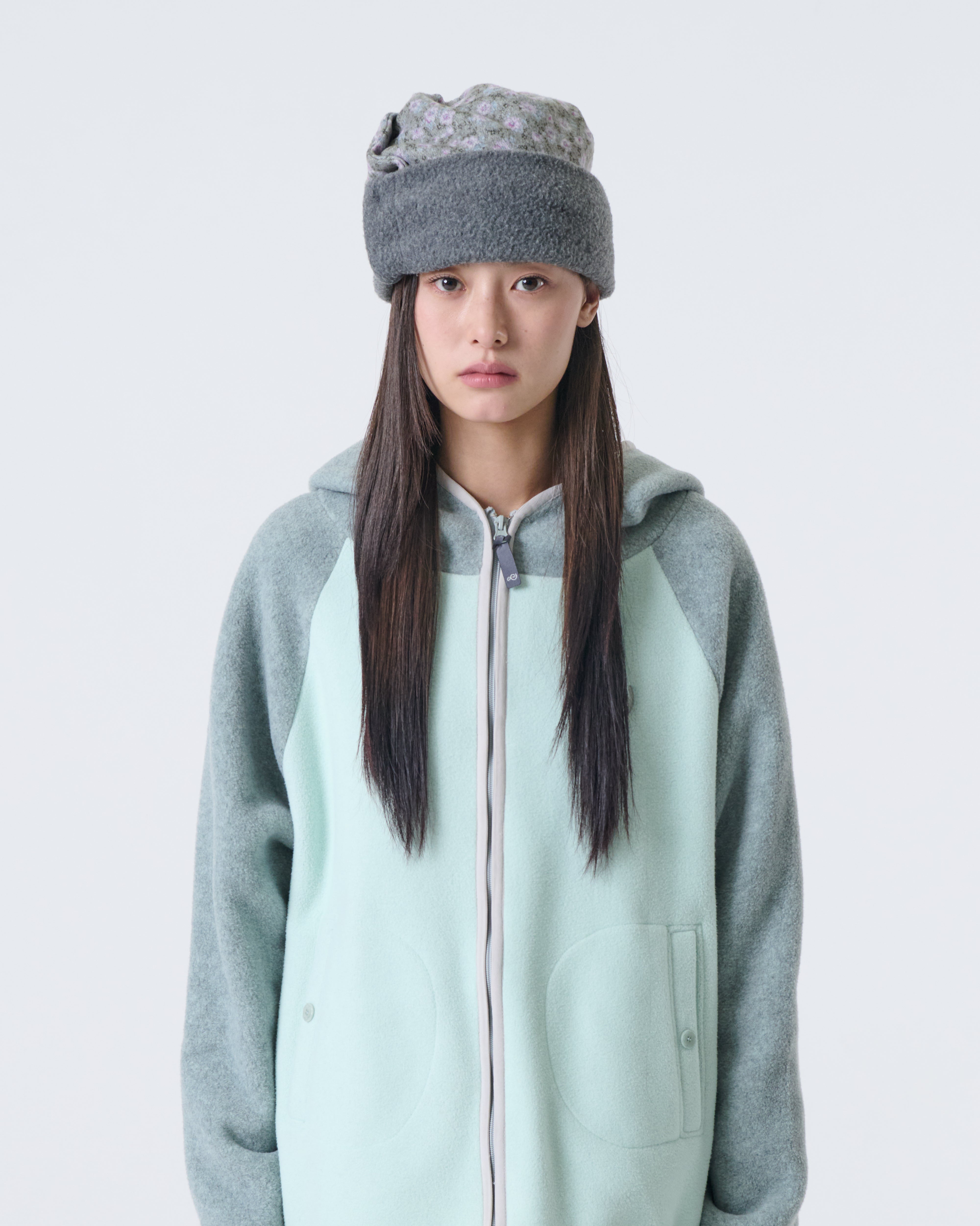 FLEECE NECK WARMER BEANIE [KHAKI]