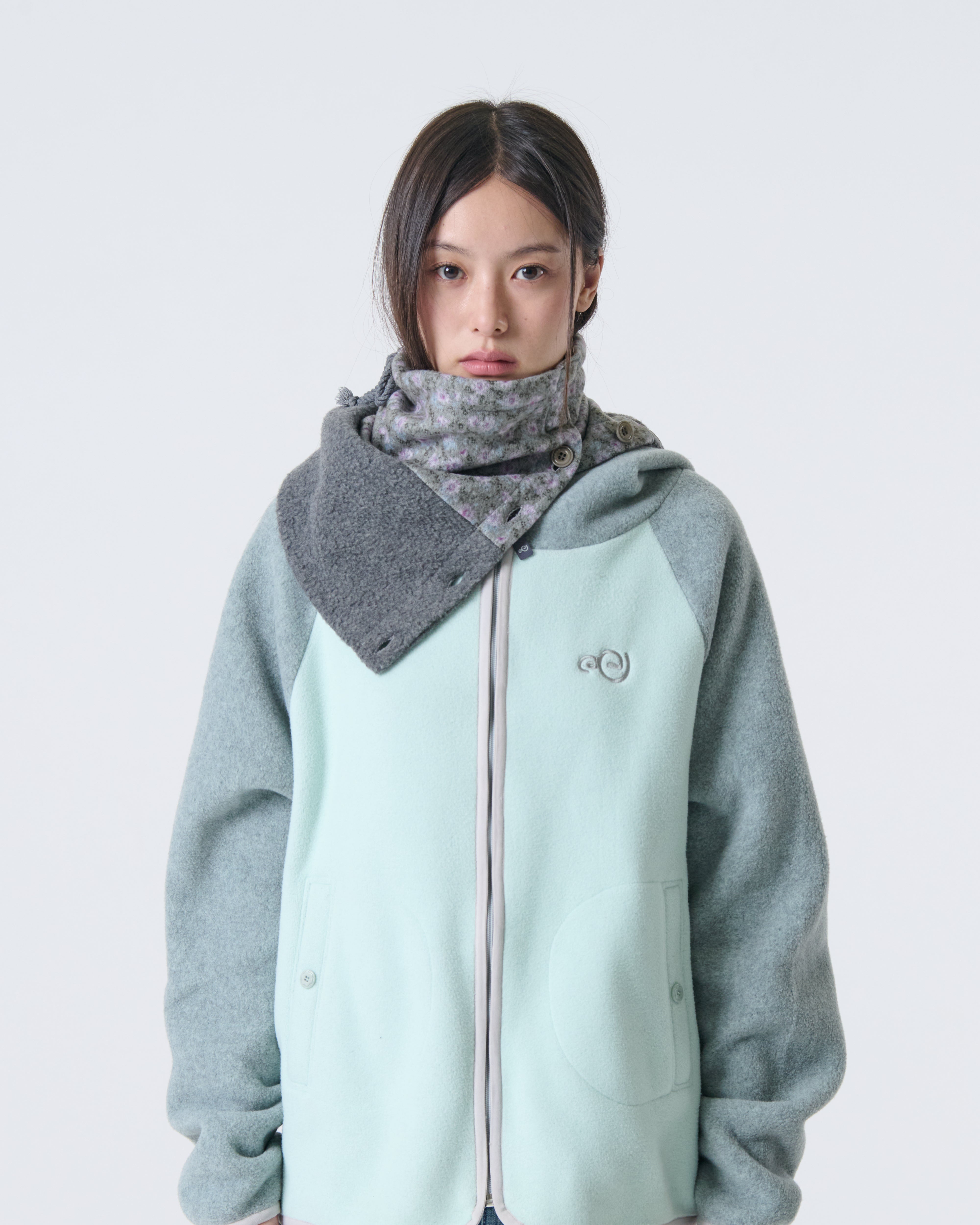 FLEECE NECK WARMER BEANIE [KHAKI]
