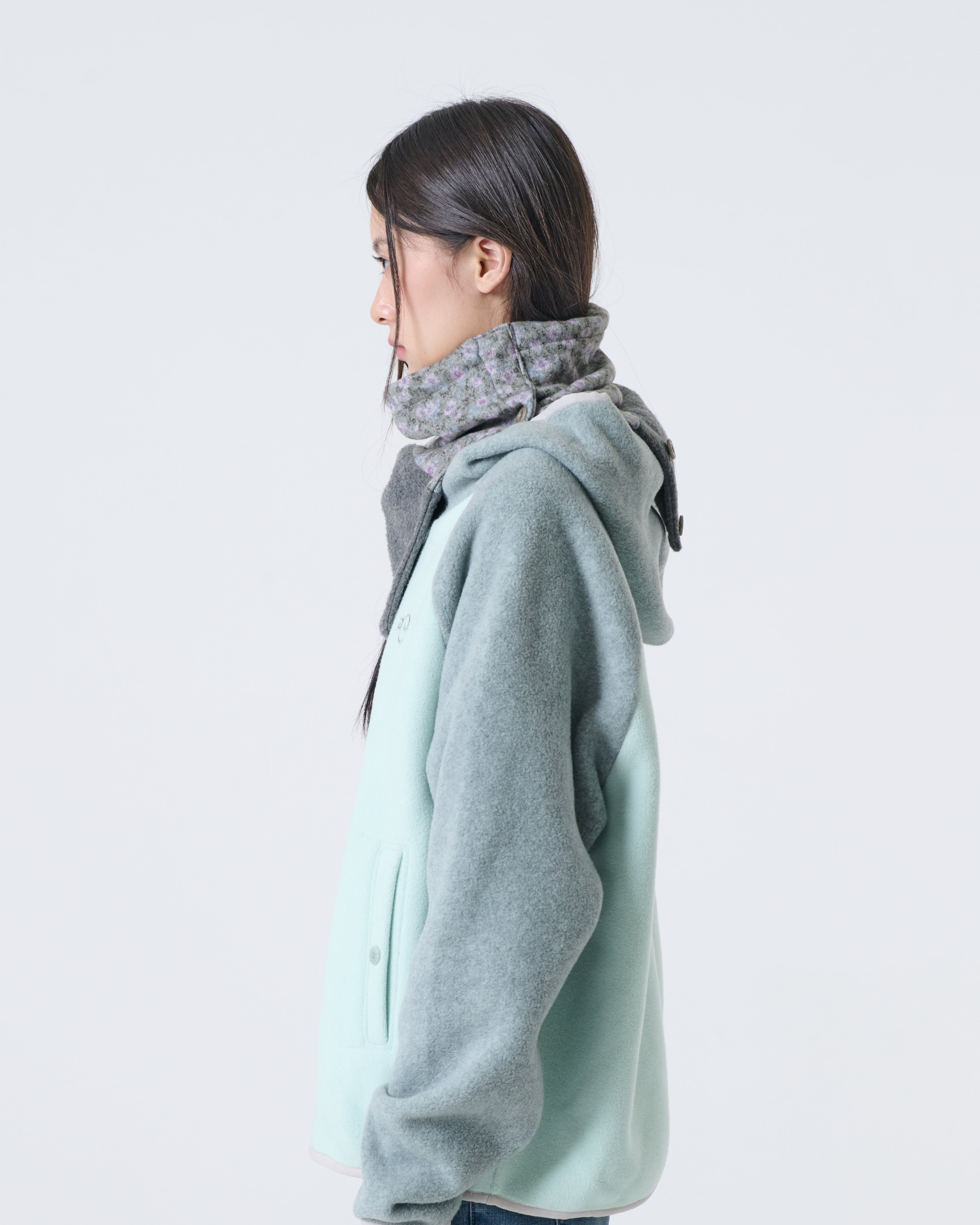 FLEECE NECK WARMER BEANIE [KHAKI]