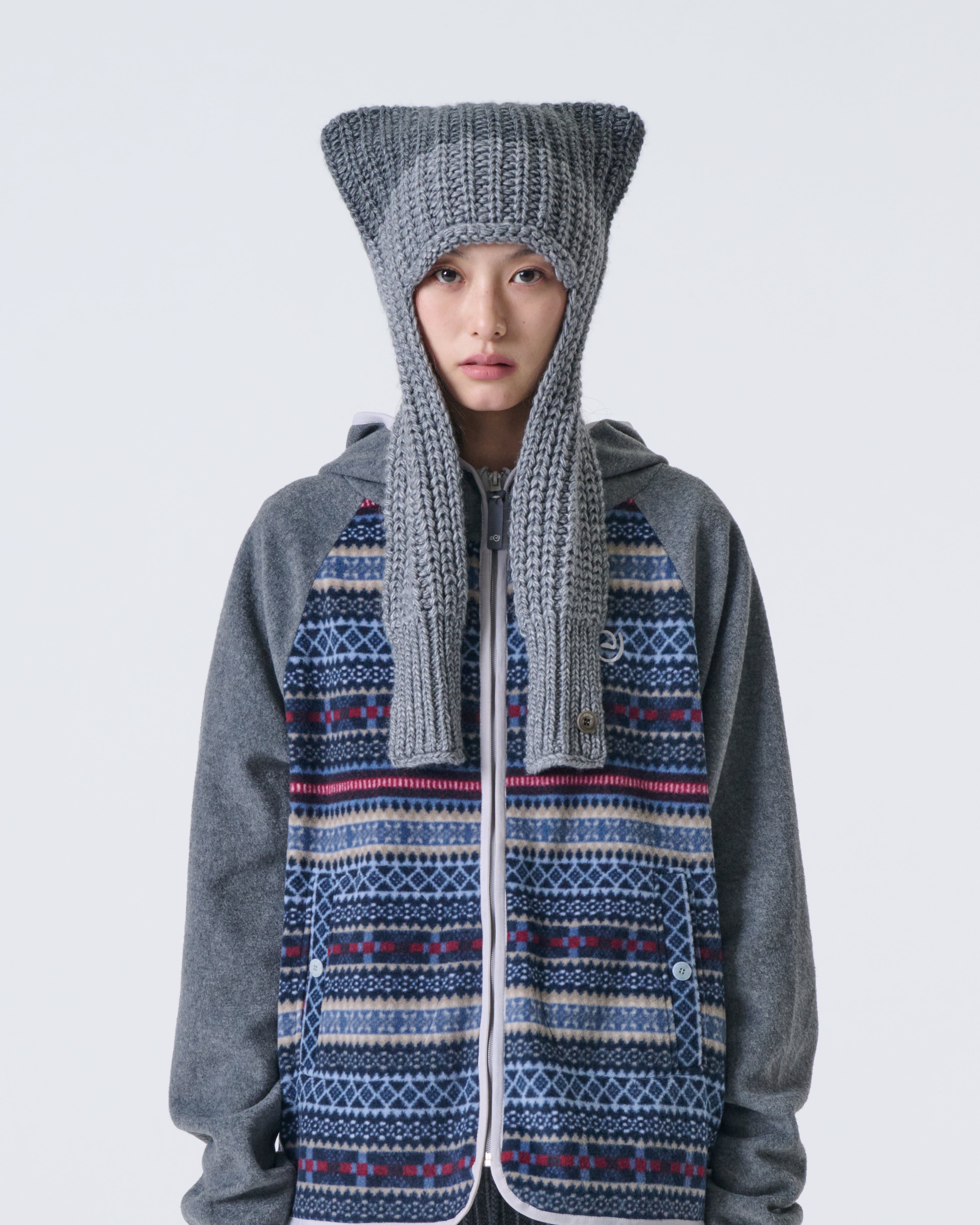 BULKY SQUARE BEANIE [GREY]
