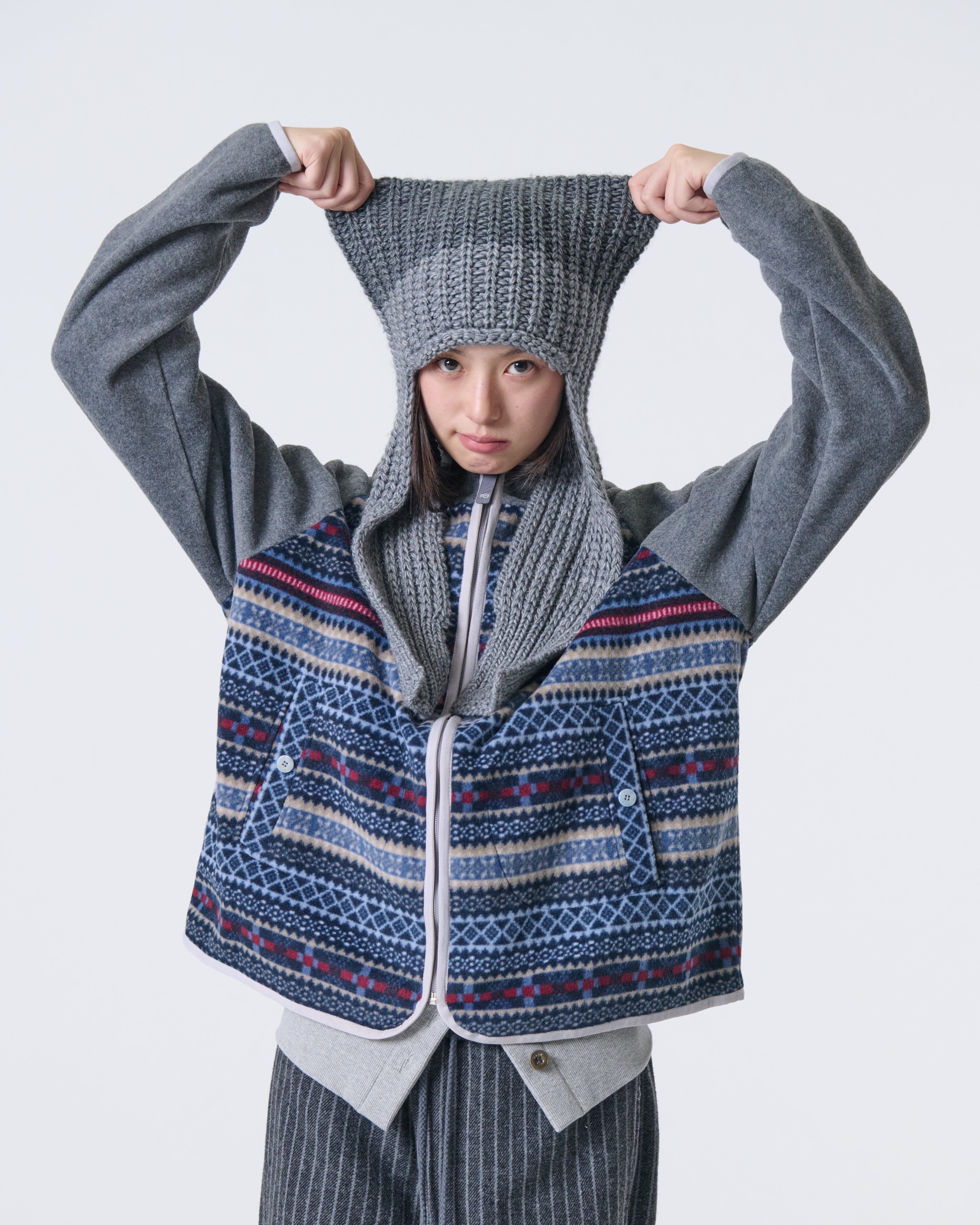 SOFT FLEECE ZIP UP HOODIE [GREY]