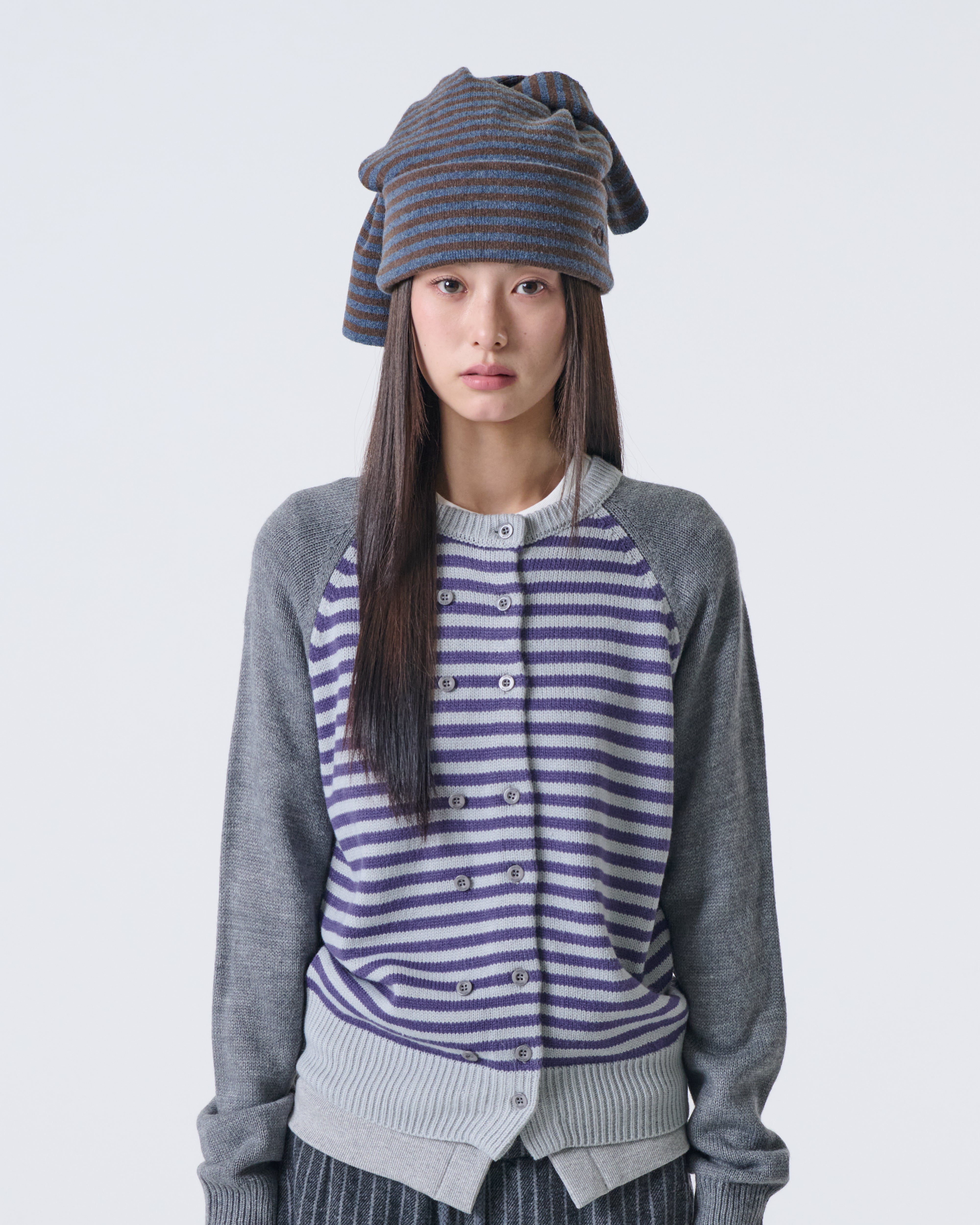 PILED LONG BEANIE [BLUE]