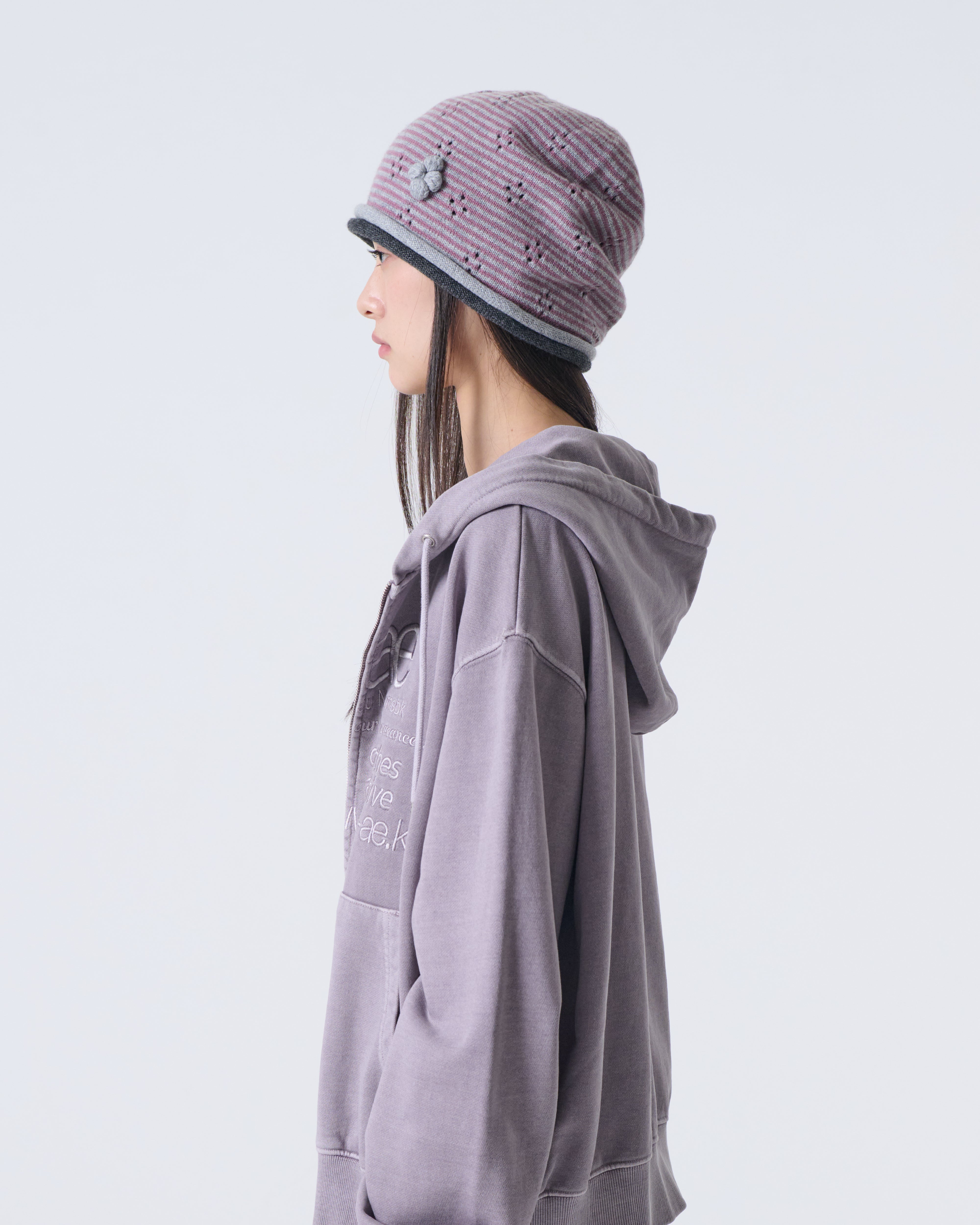 WEB LOGO WASHED HOOD ZIP UP [PURPLE GREY]