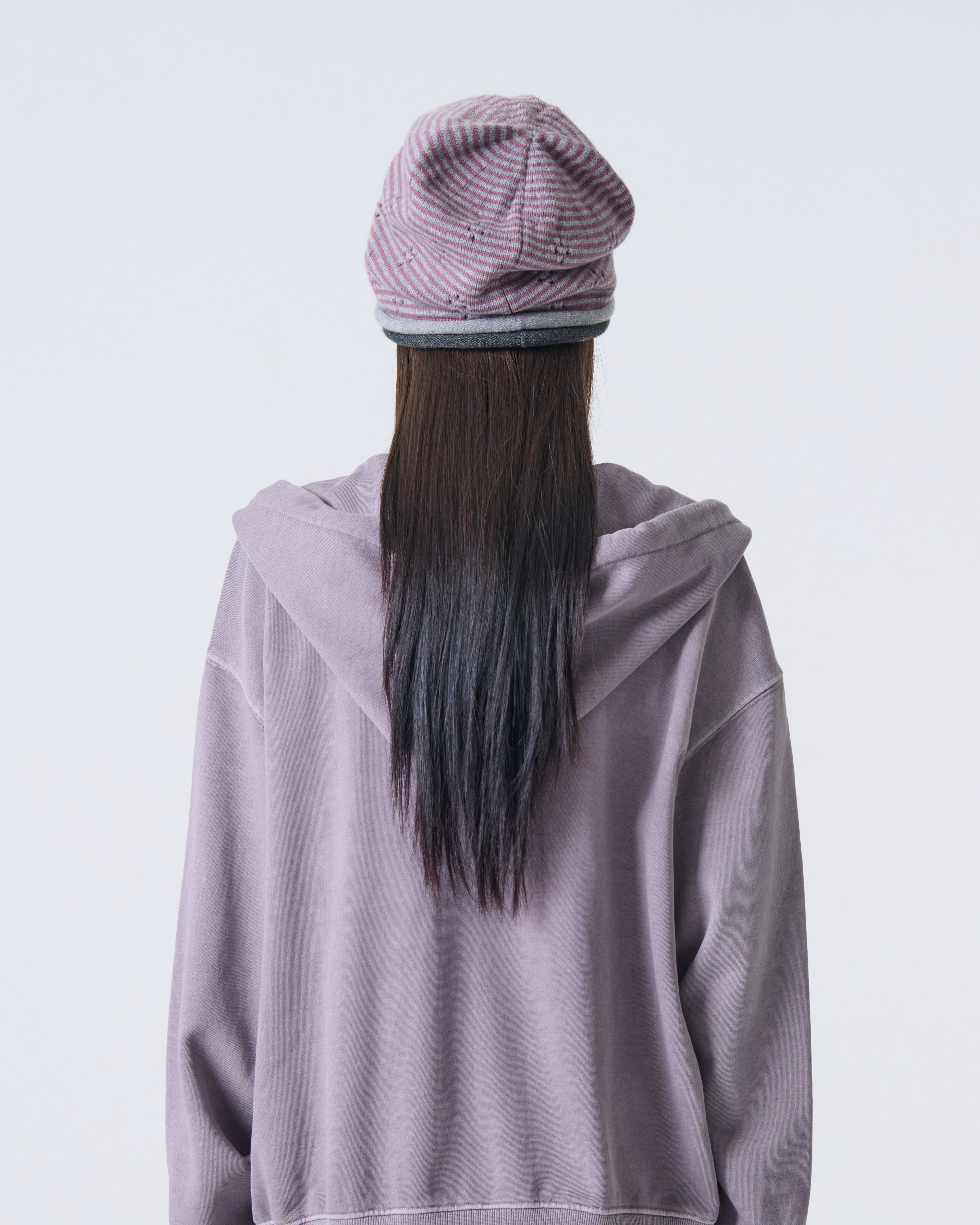 WEB LOGO WASHED HOOD ZIP UP [PURPLE GREY]