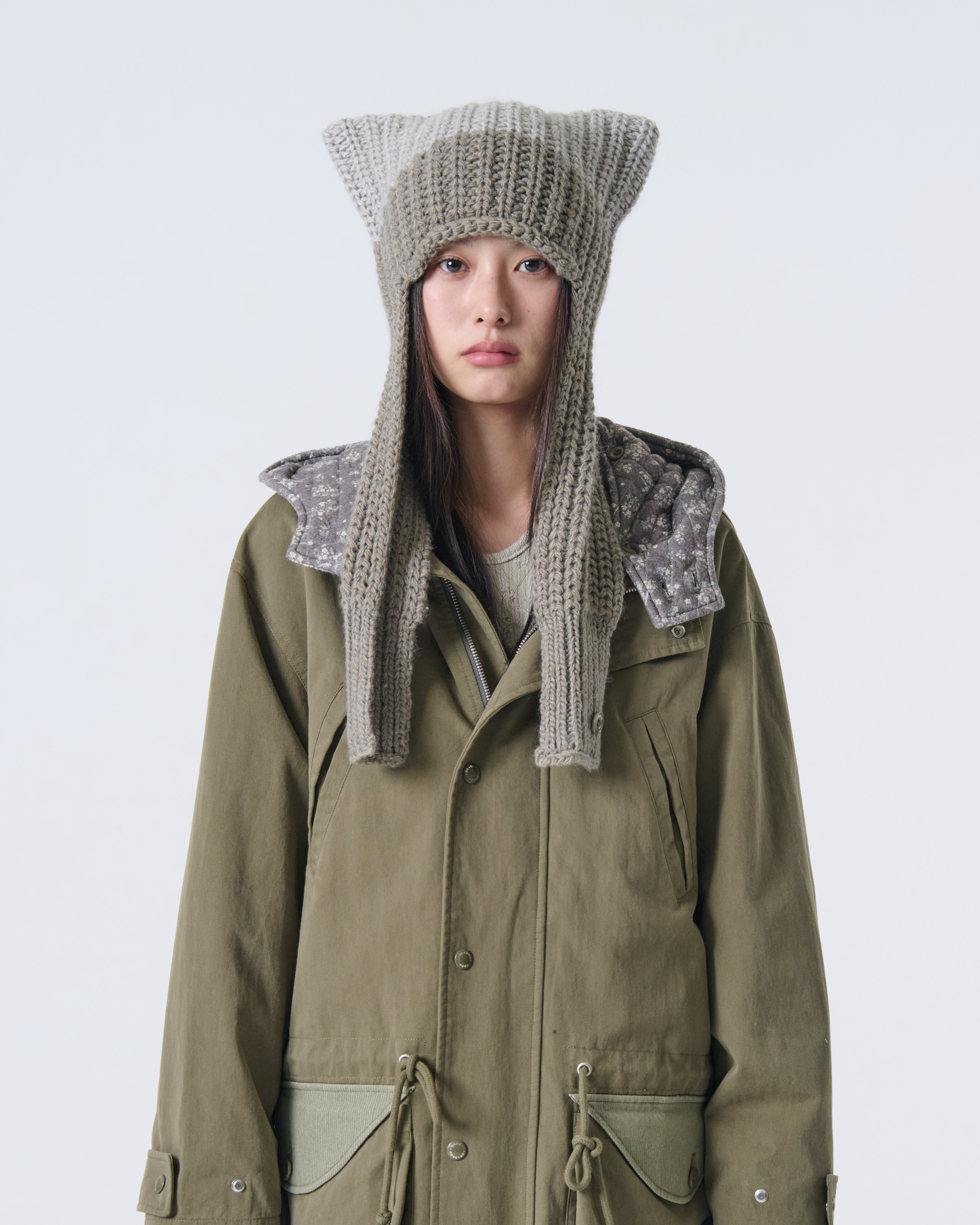 BULKY SQUARE BEANIE [OLIVE]