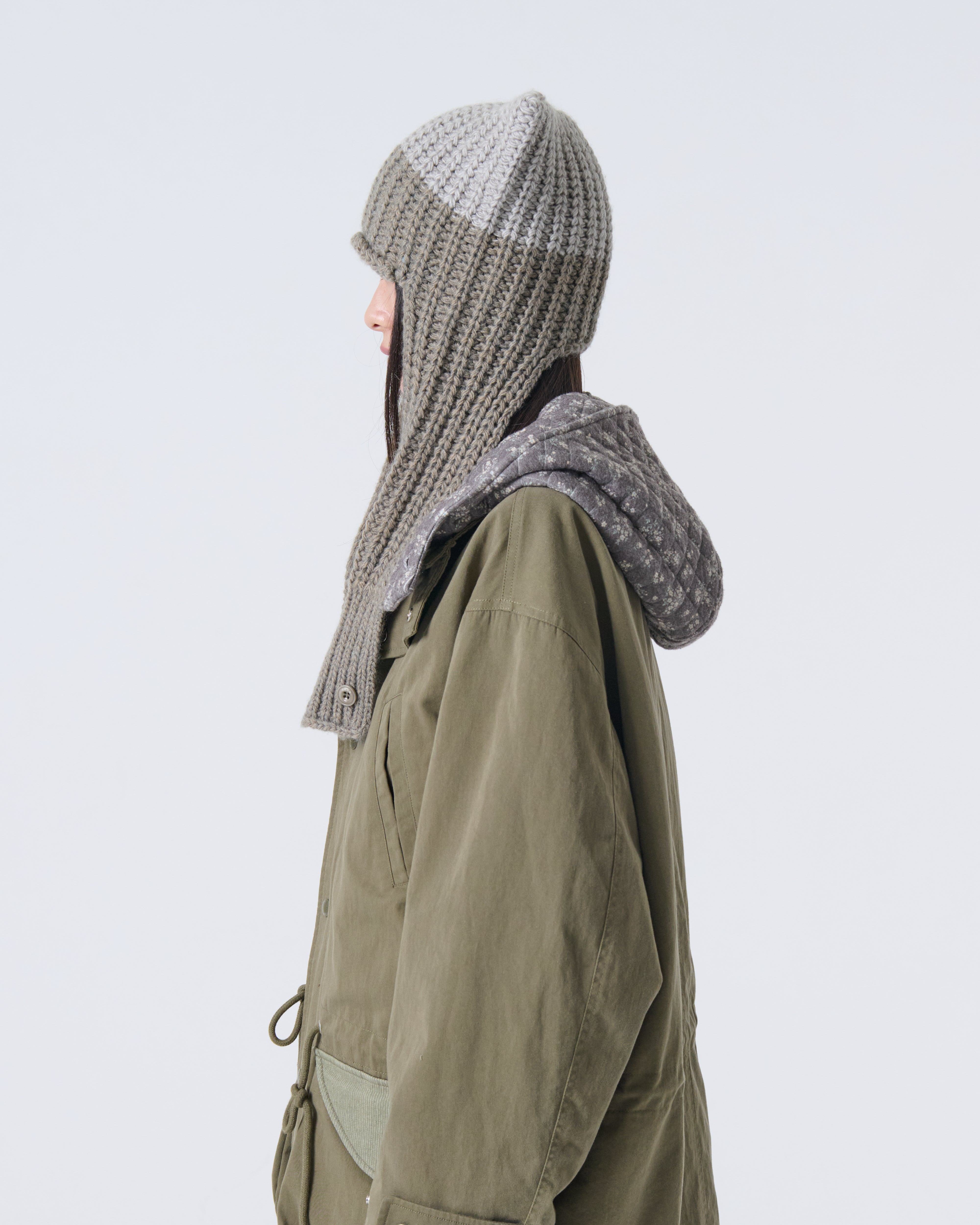 BULKY SQUARE BEANIE [OLIVE]