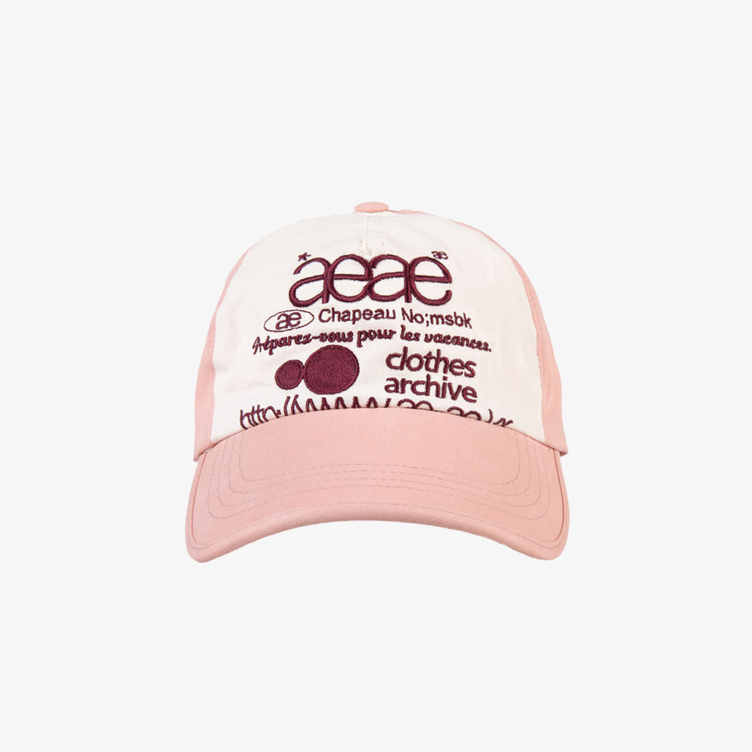 WEB LOGO 5 PANNEL CAP [PINK/BUGUNDY]