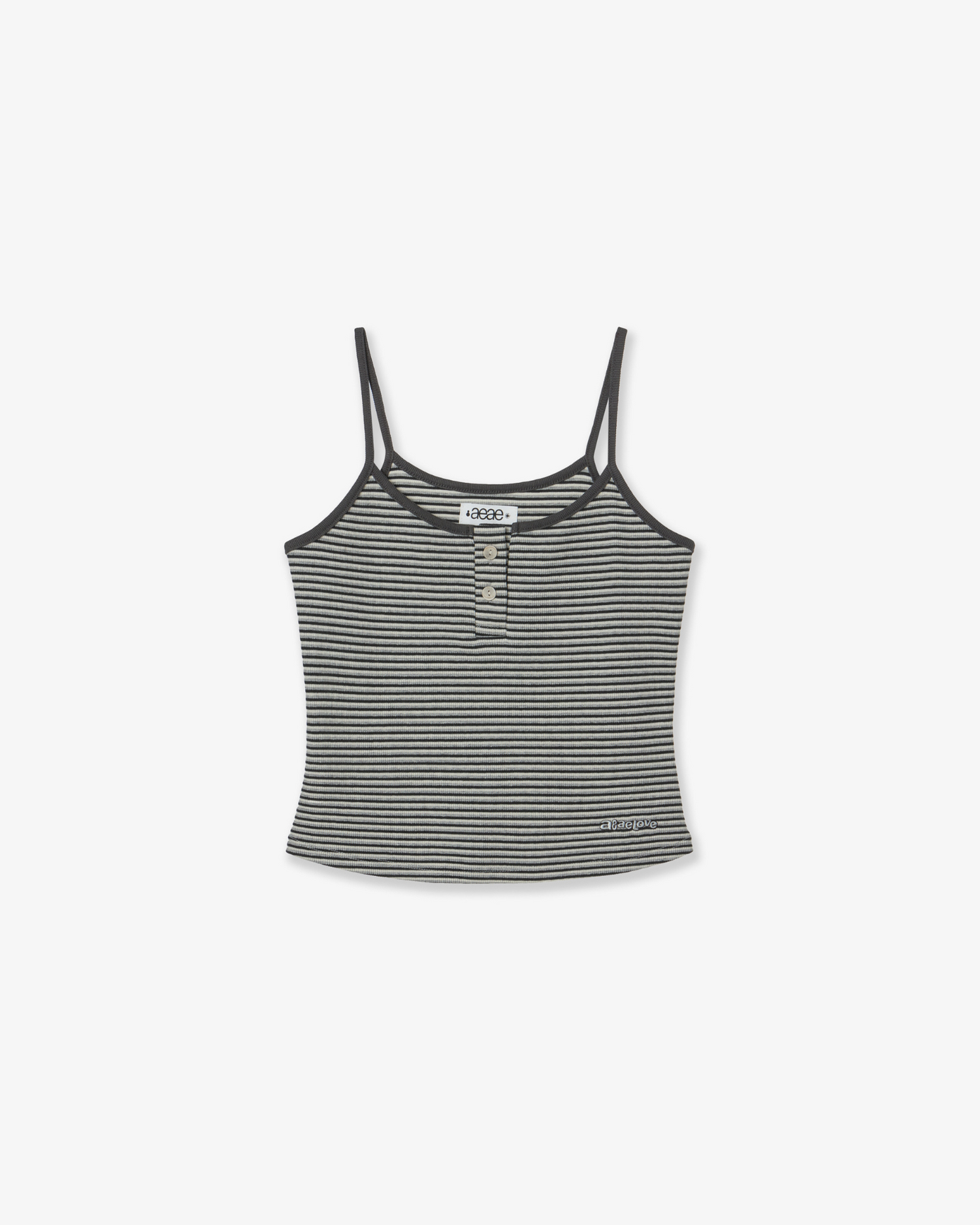 STRIPE BUTTON TANK TOP [CHARCOAL]