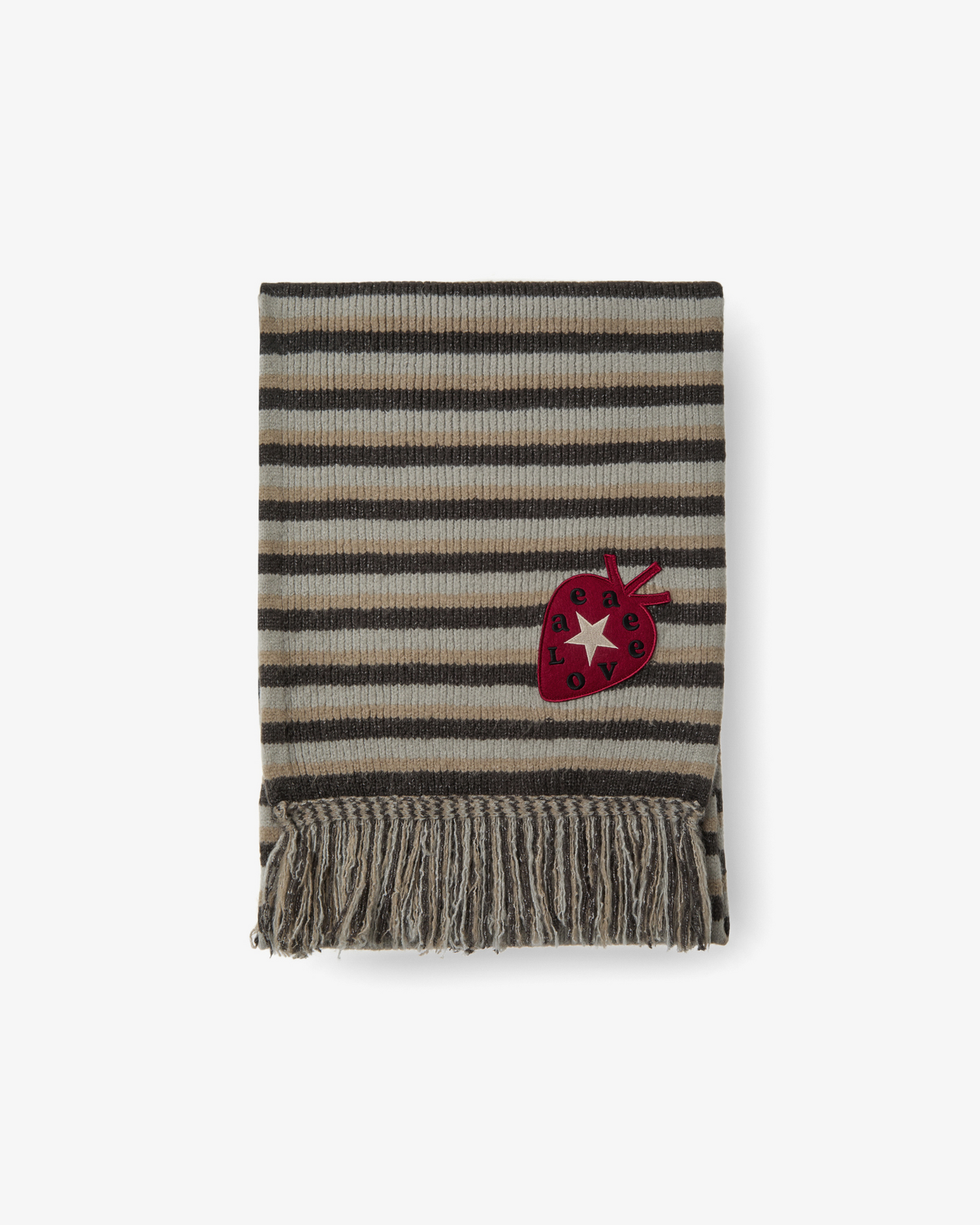 STRIPE TASSEL MUFFLER [BROWN]