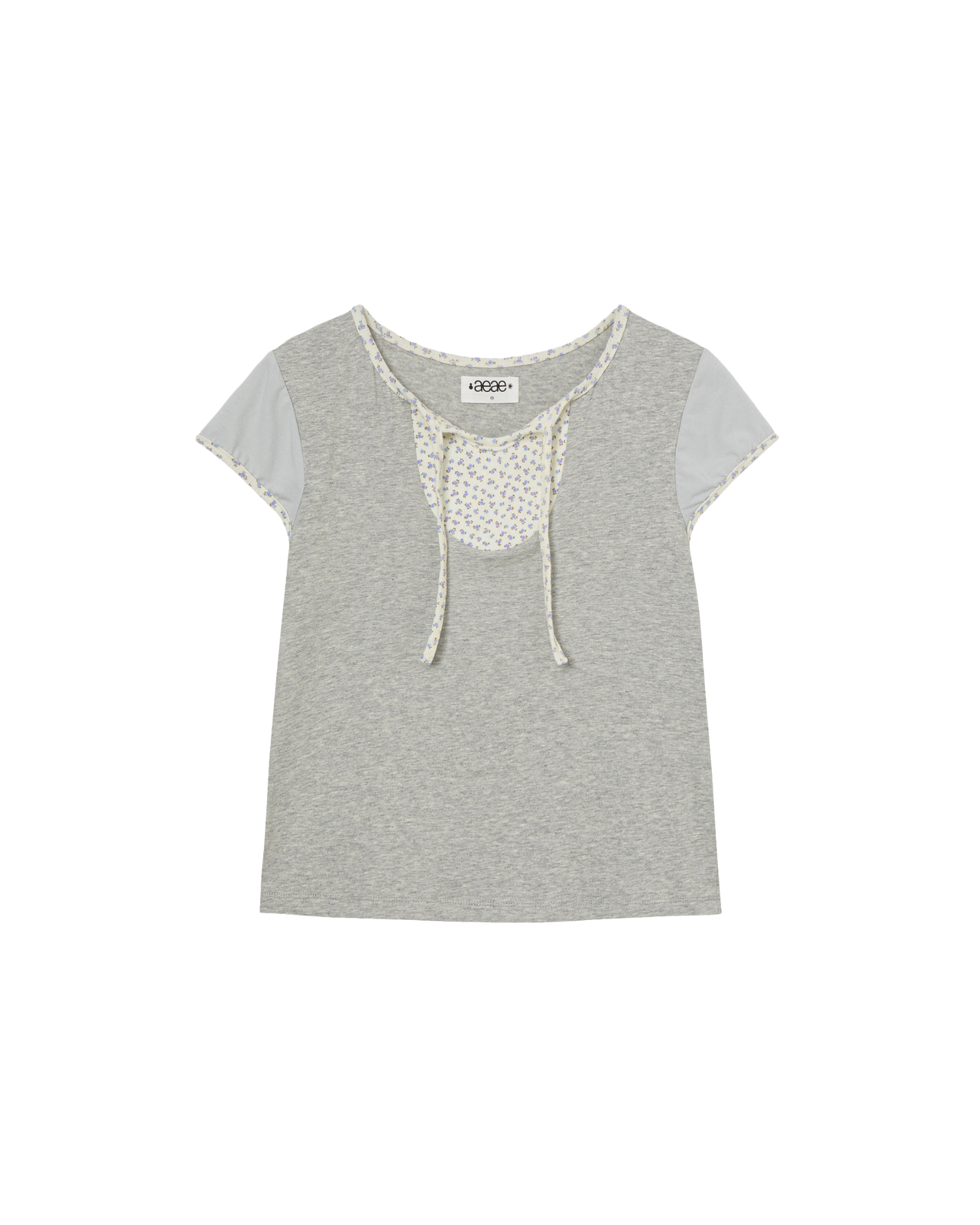 FLOWER BLOCK TEE [MELANGE GREY]