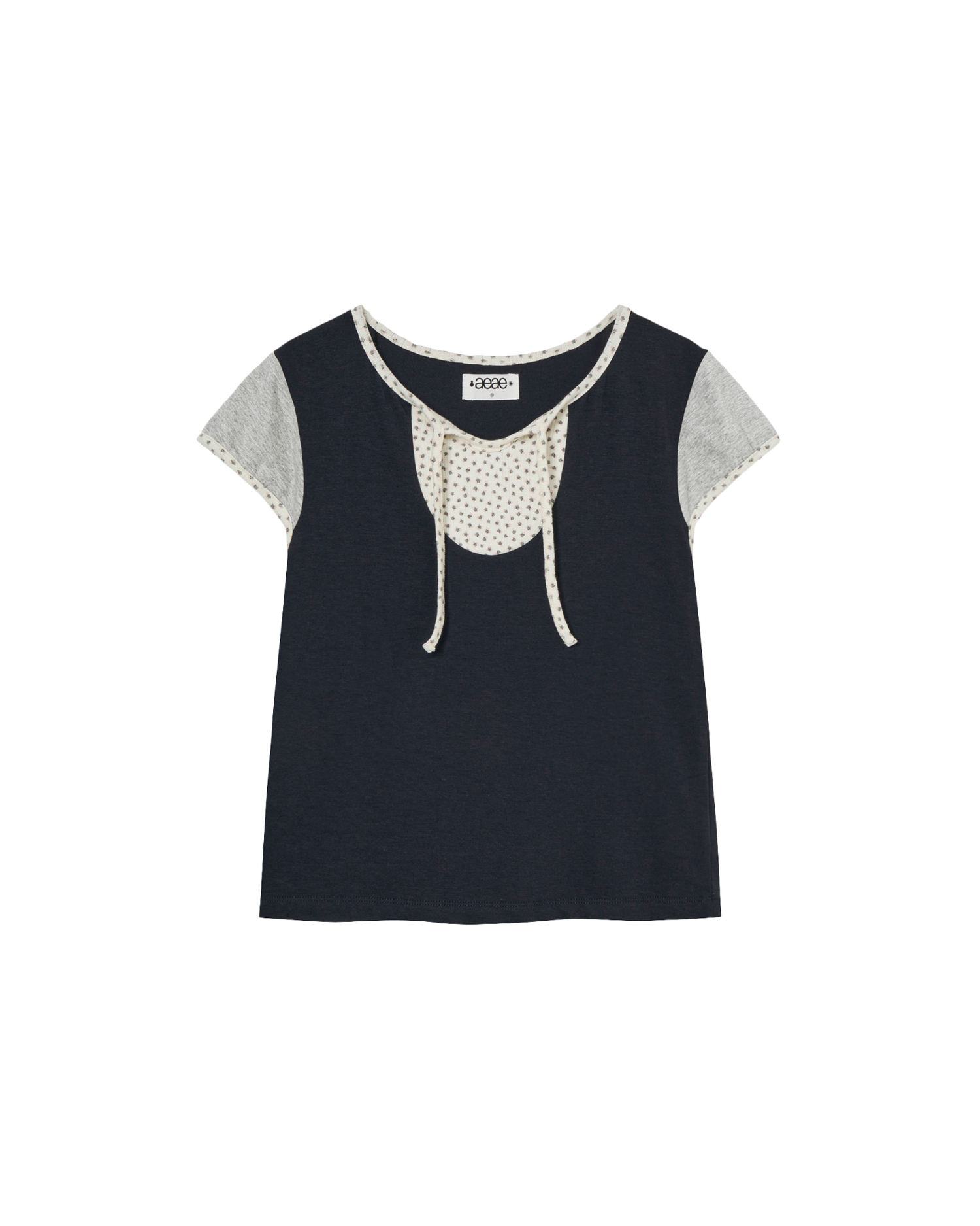 FLOWER BLOCK TEE [NAVY]