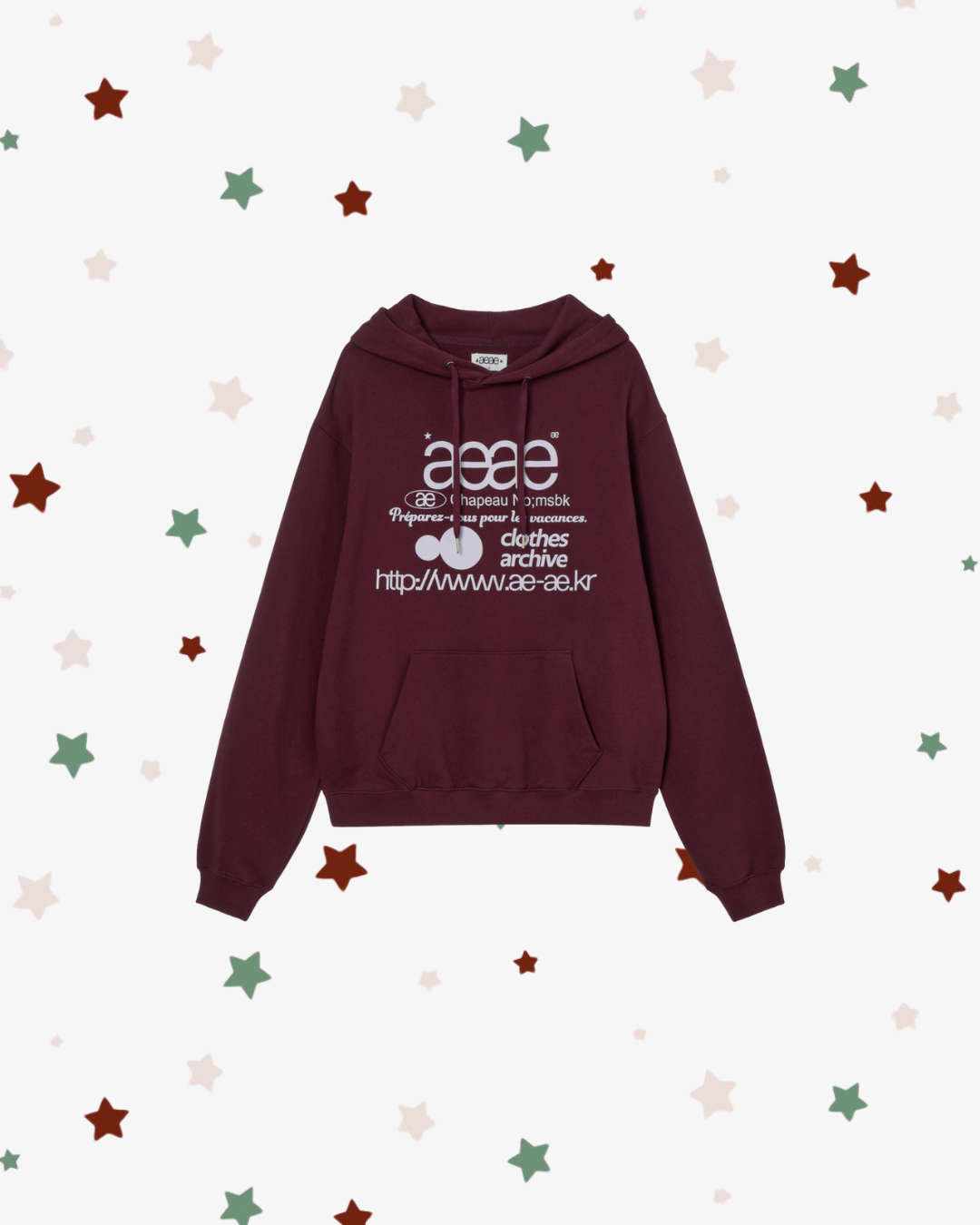 WEB LOGO LOOSED HOODIE [BURGUNDY]