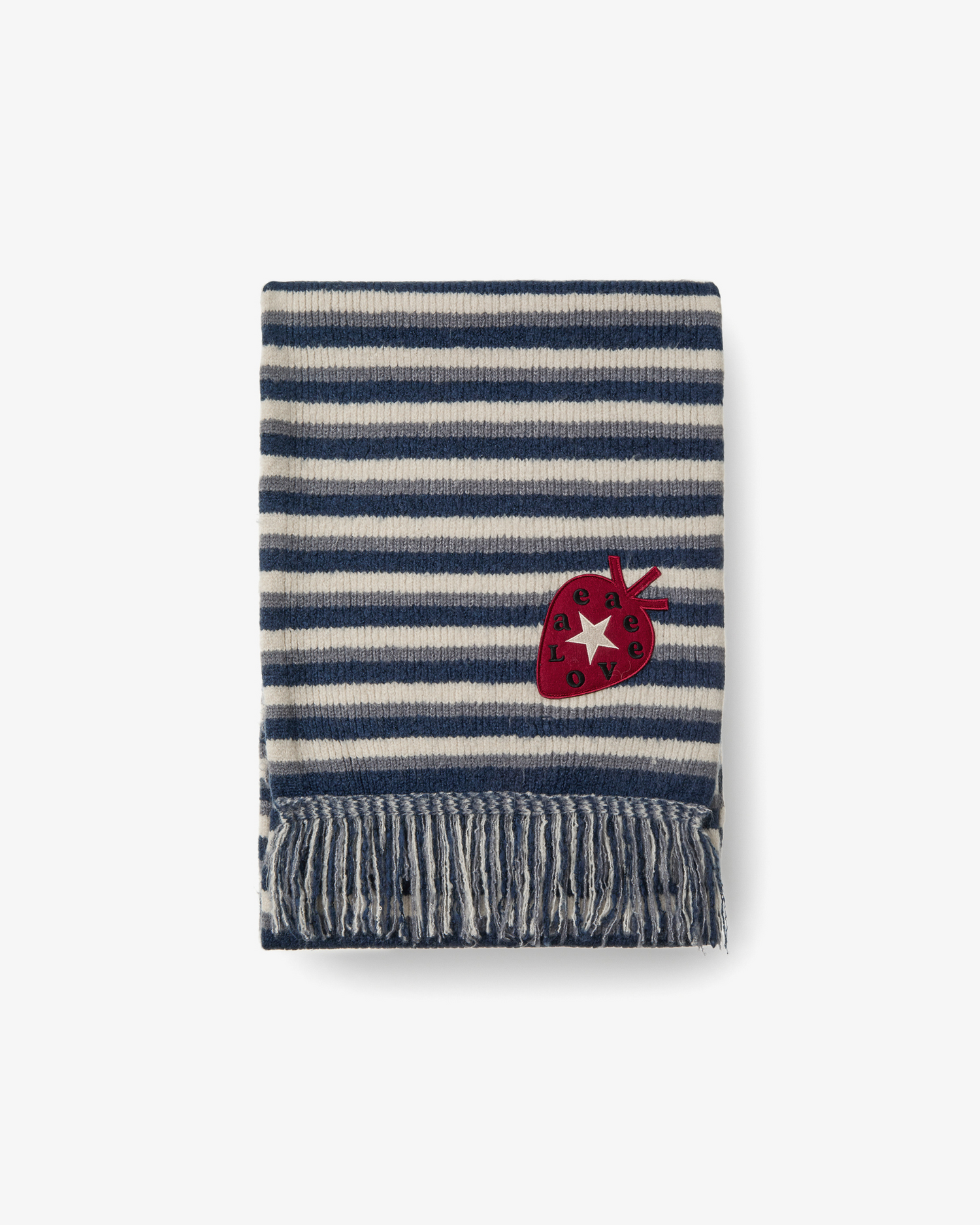 STRIPE TASSEL MUFFLER [BLUE]