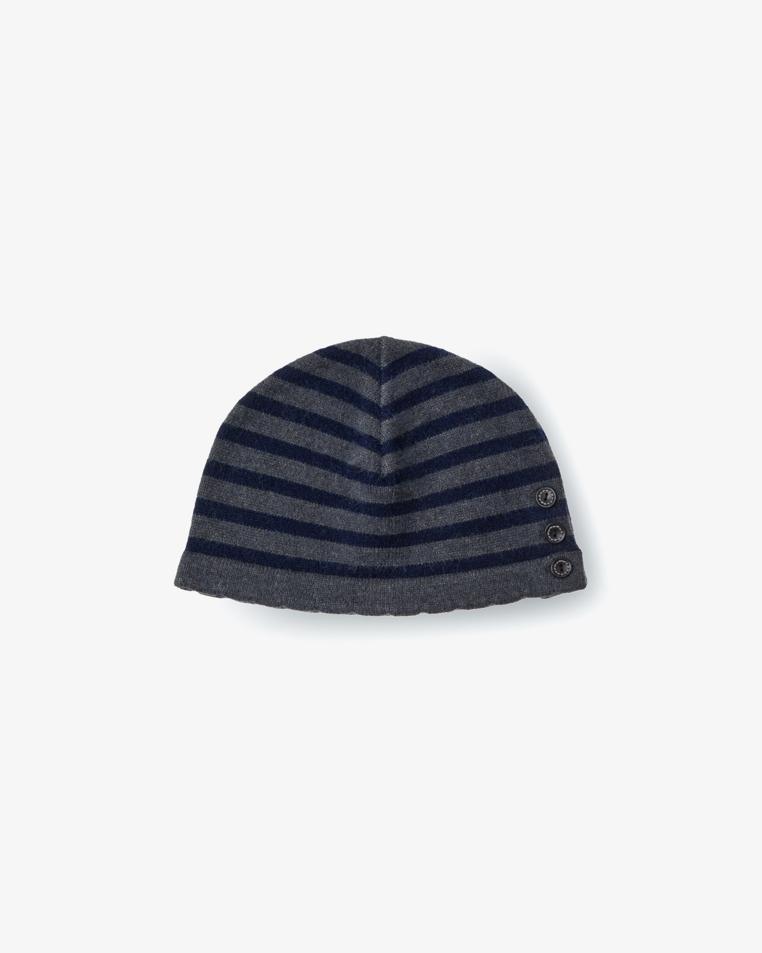 STRIPE BUTTON BEANIE [GREY]
