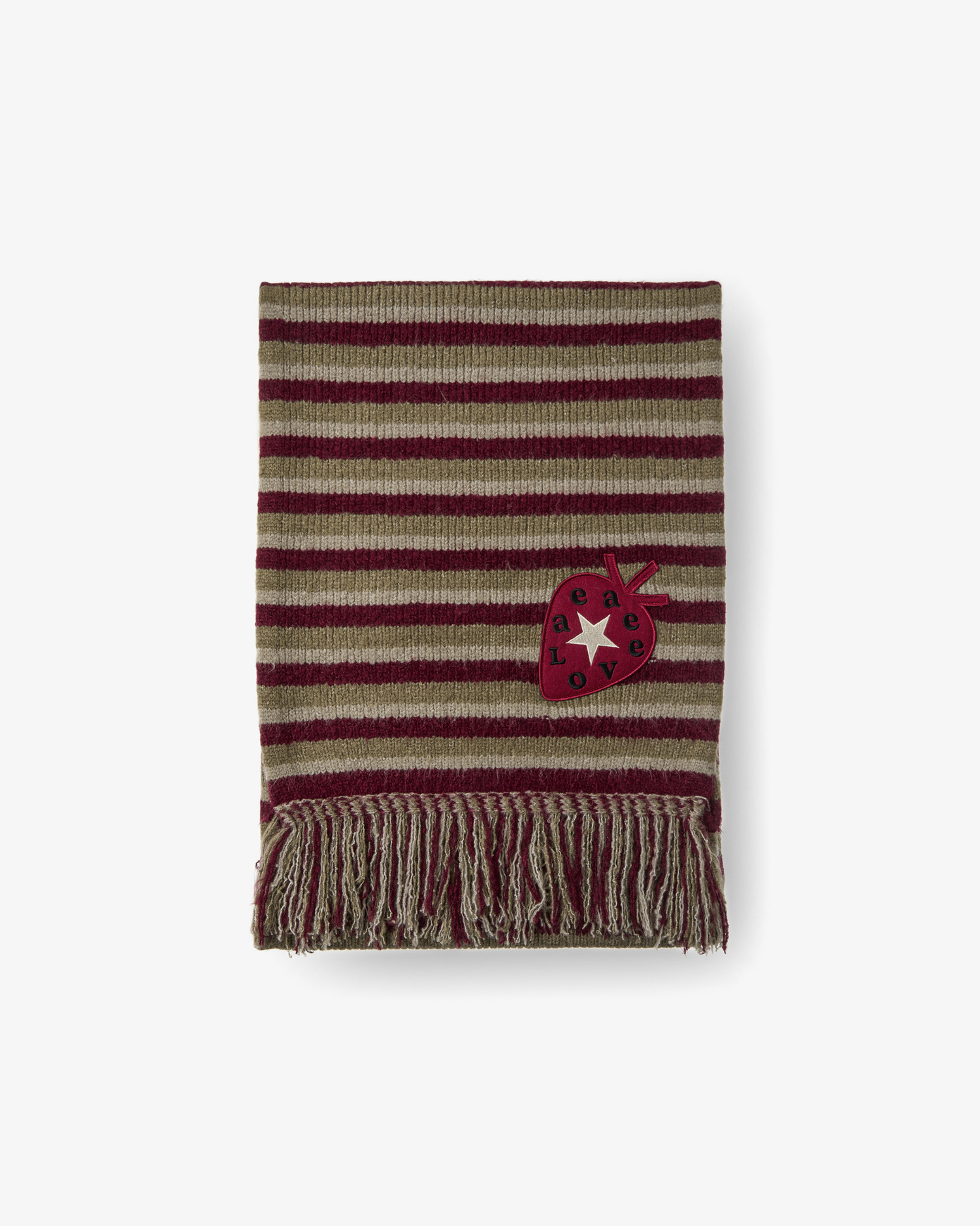 STRIPE TASSEL MUFFLER [BURGUNDY]