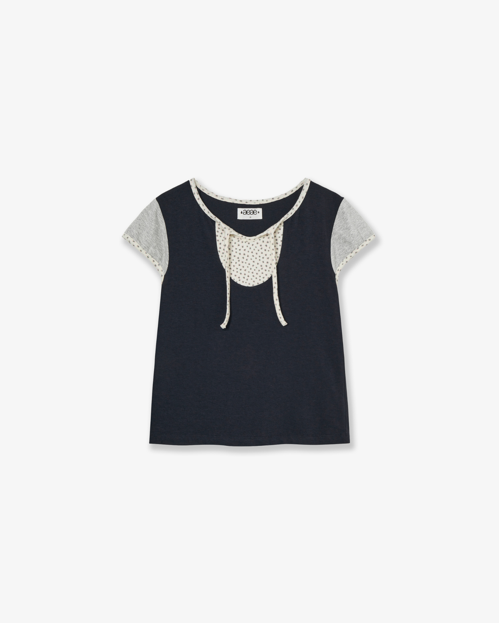 FLOWER BLOCK TEE [NAVY]