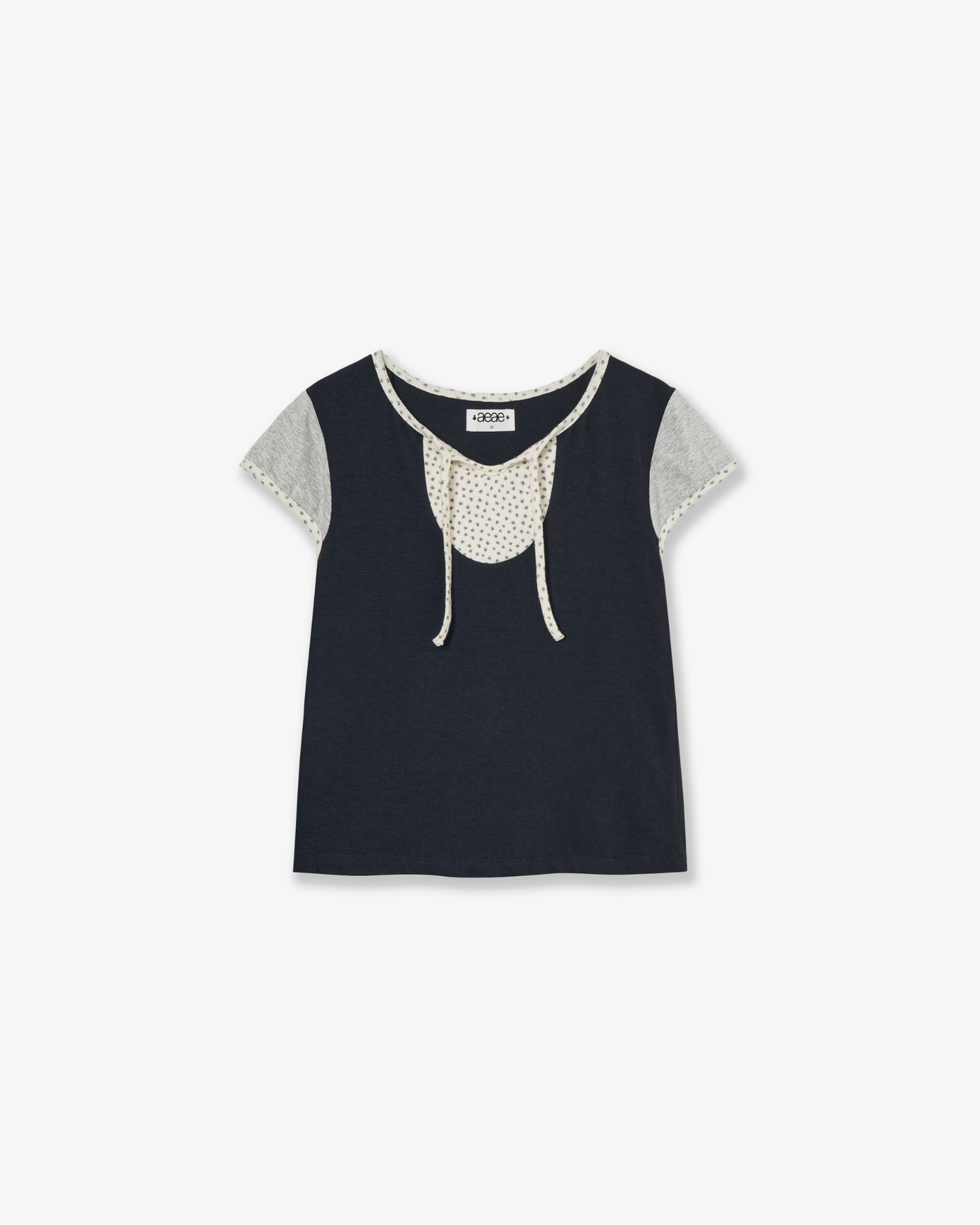 FLOWER BLOCK TEE [NAVY]