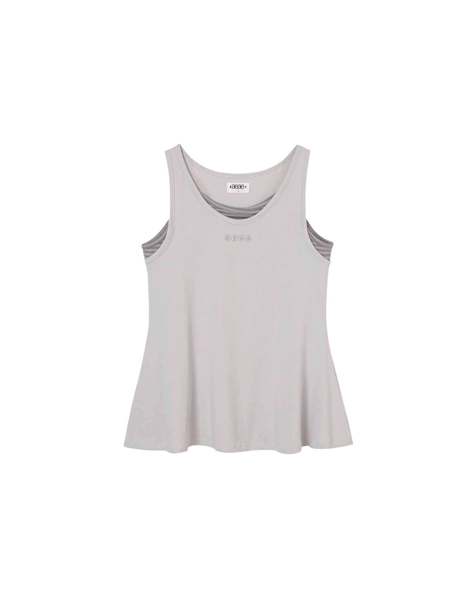 STRIPE LAYERED SLEEVELESS [ASH]