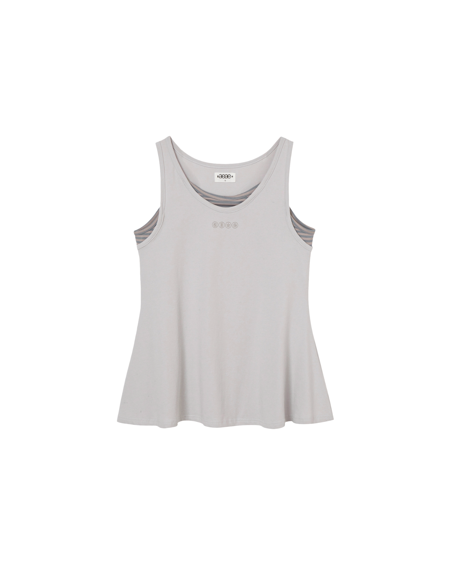 STRIPE LAYERED SLEEVELESS [ASH]