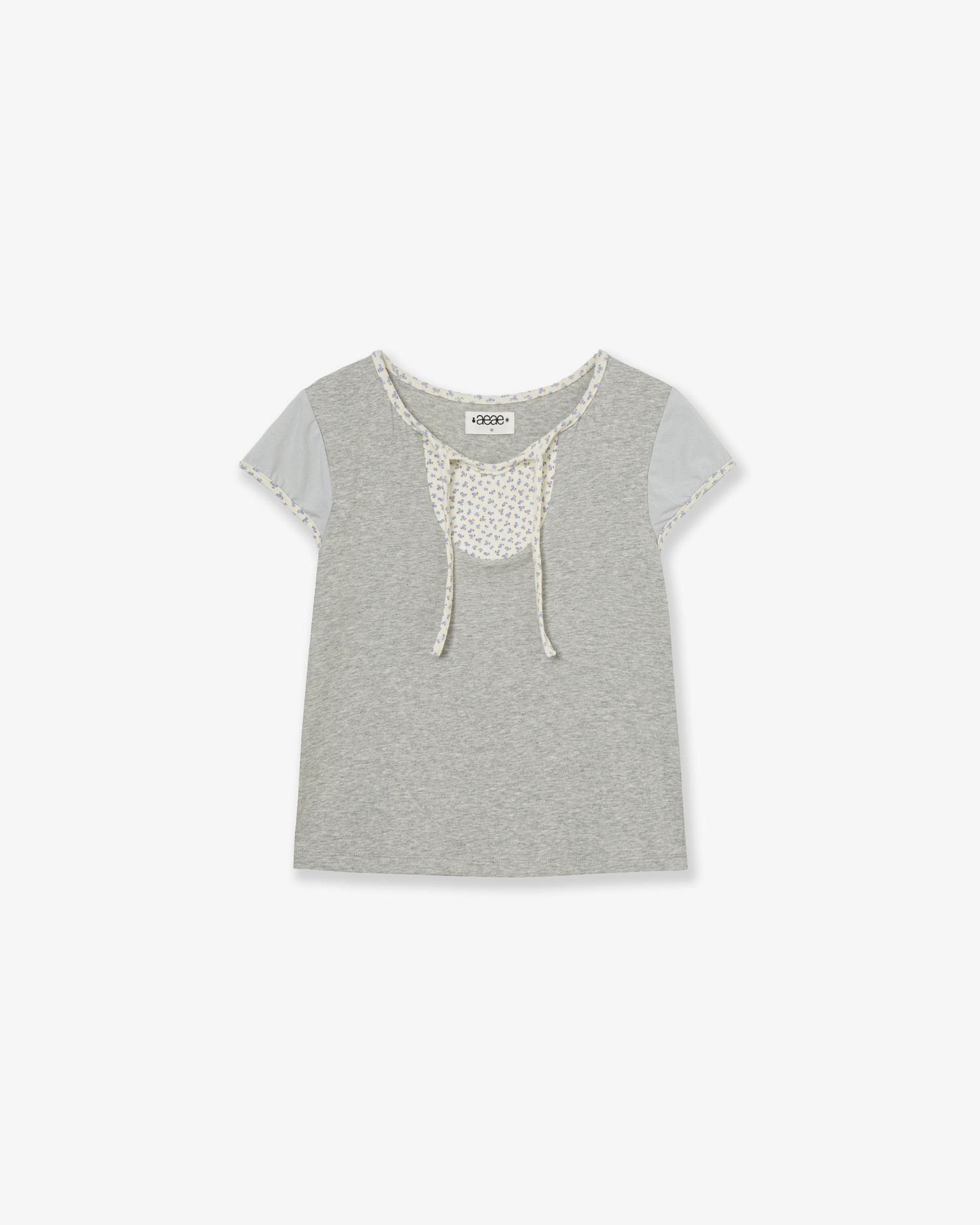 FLOWER BLOCK TEE [MELANGE GREY]