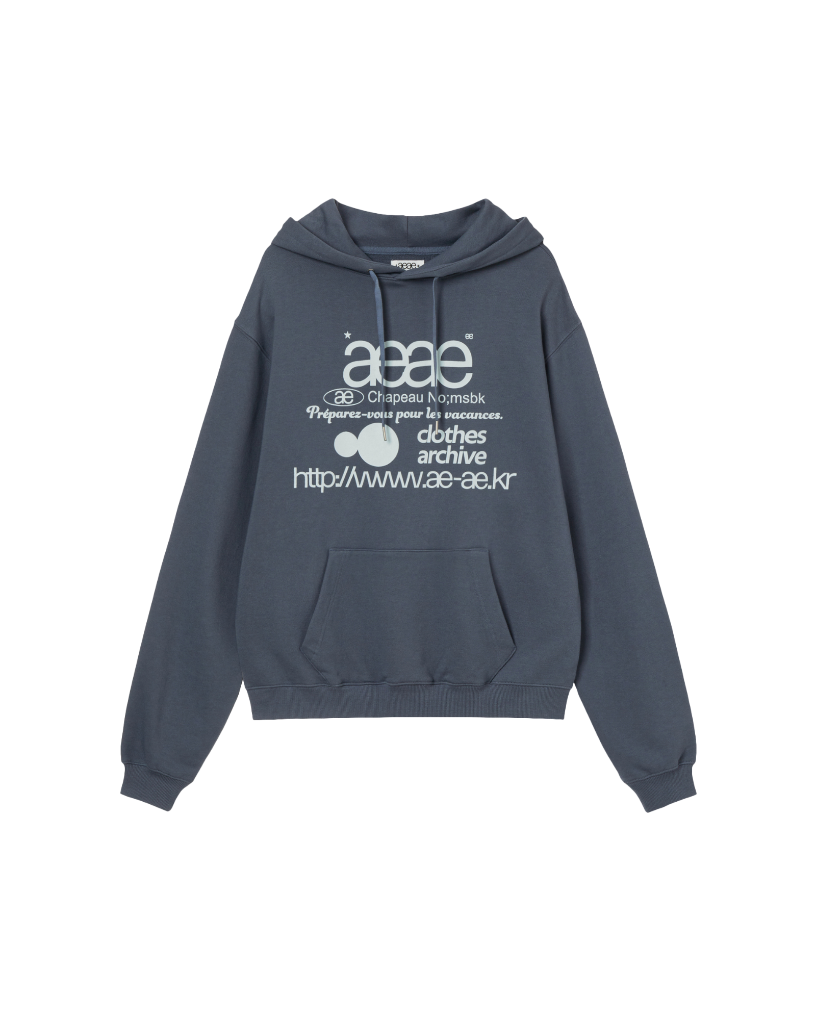 WEB LOGO LOOSED HOODIE [ASH BLUE]