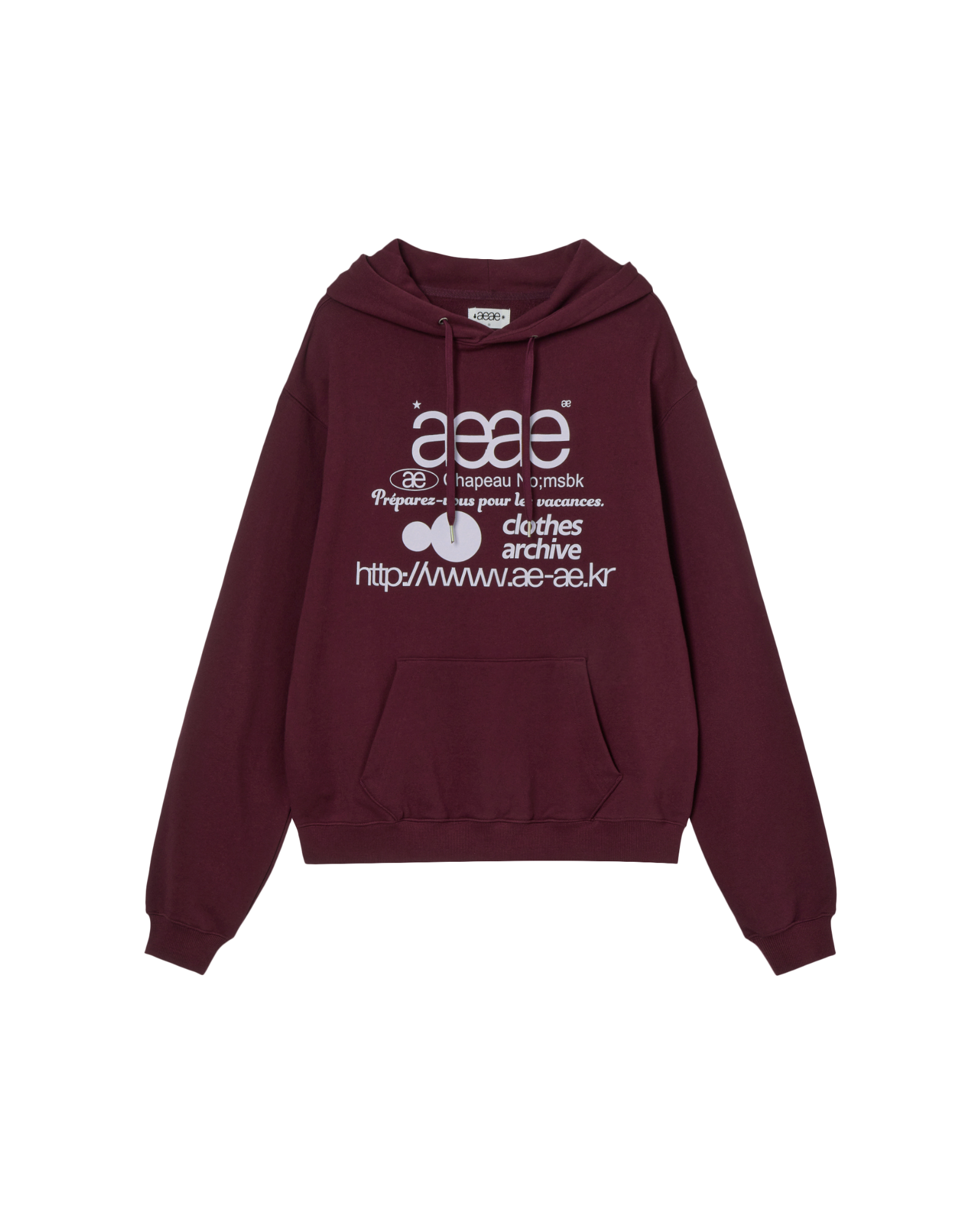 WEB LOGO LOOSED HOODIE [BURGUNDY]