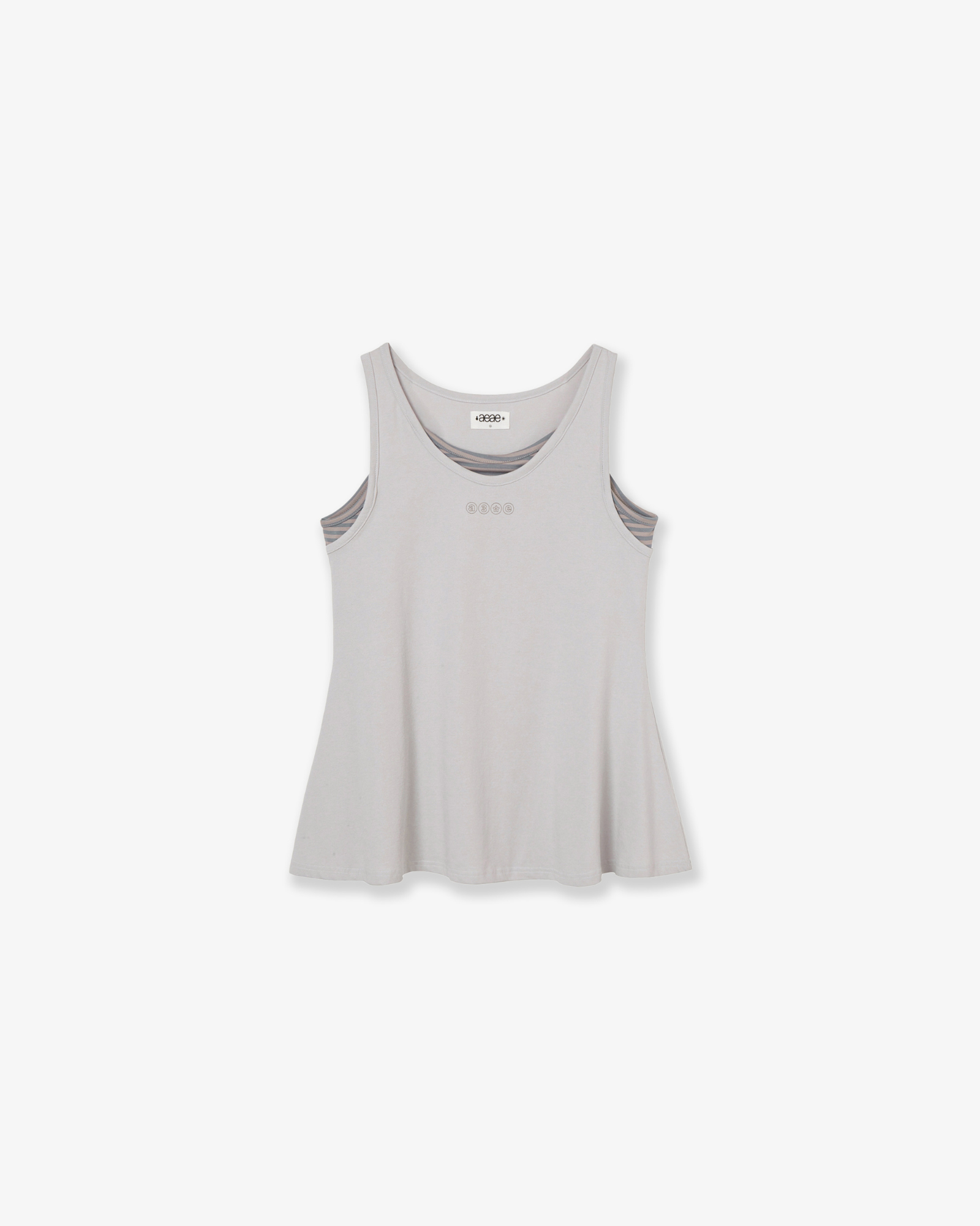 STRIPE LAYERED SLEEVELESS [ASH]