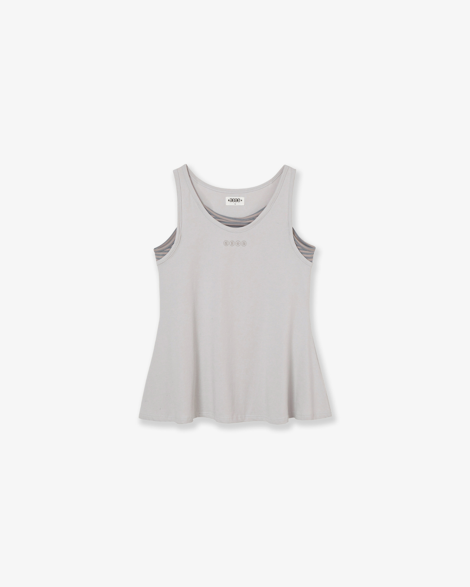 STRIPE LAYERED SLEEVELESS [ASH]