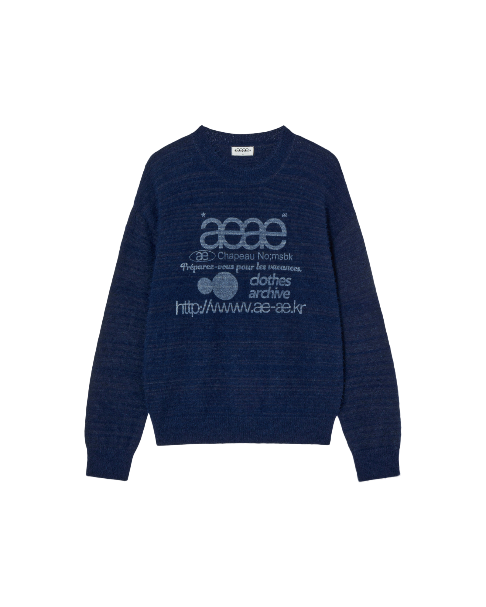 WEB LOGO KNIT PULLOVER [BLUE]