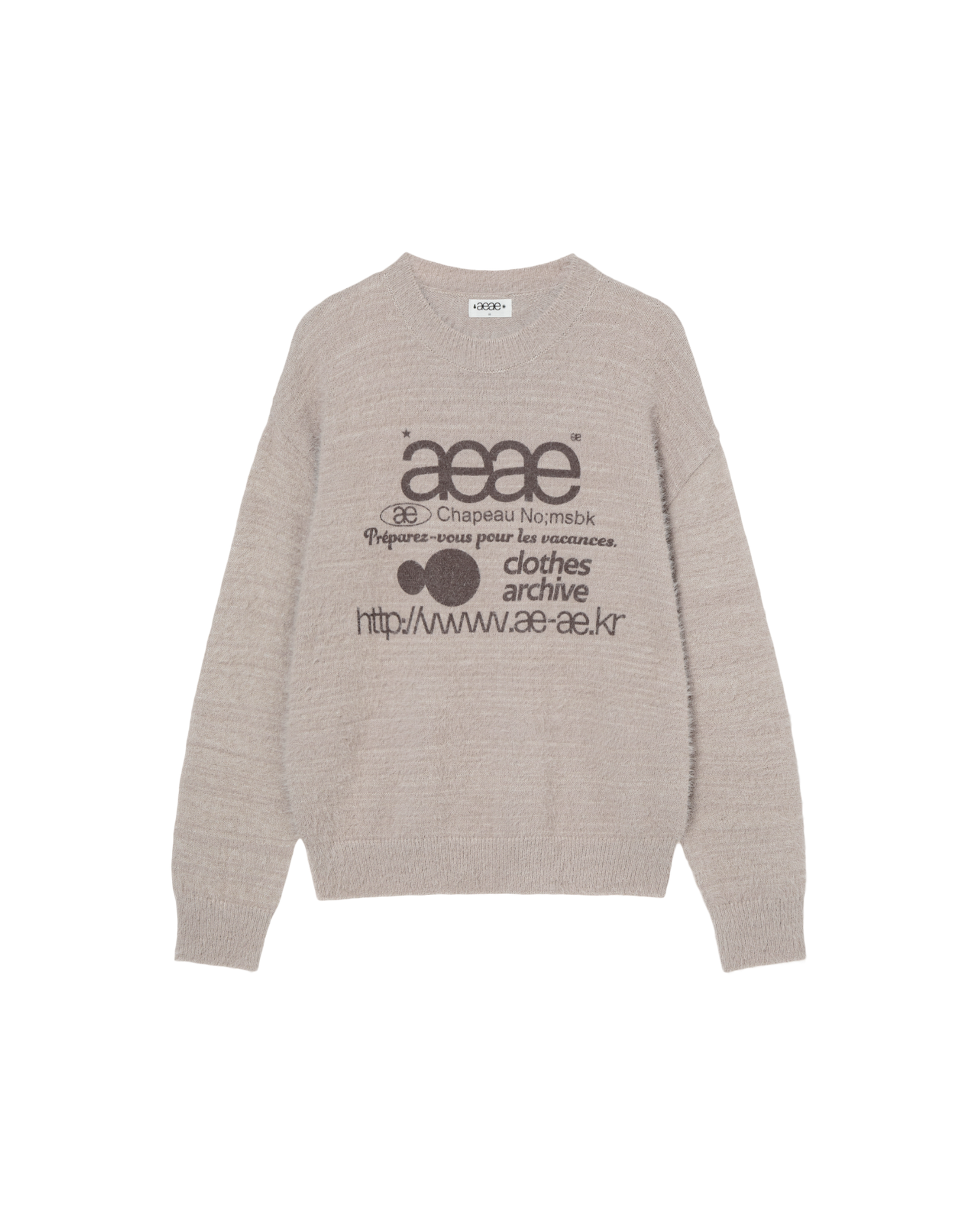WEB LOGO KNIT PULLOVER [TAUPE]