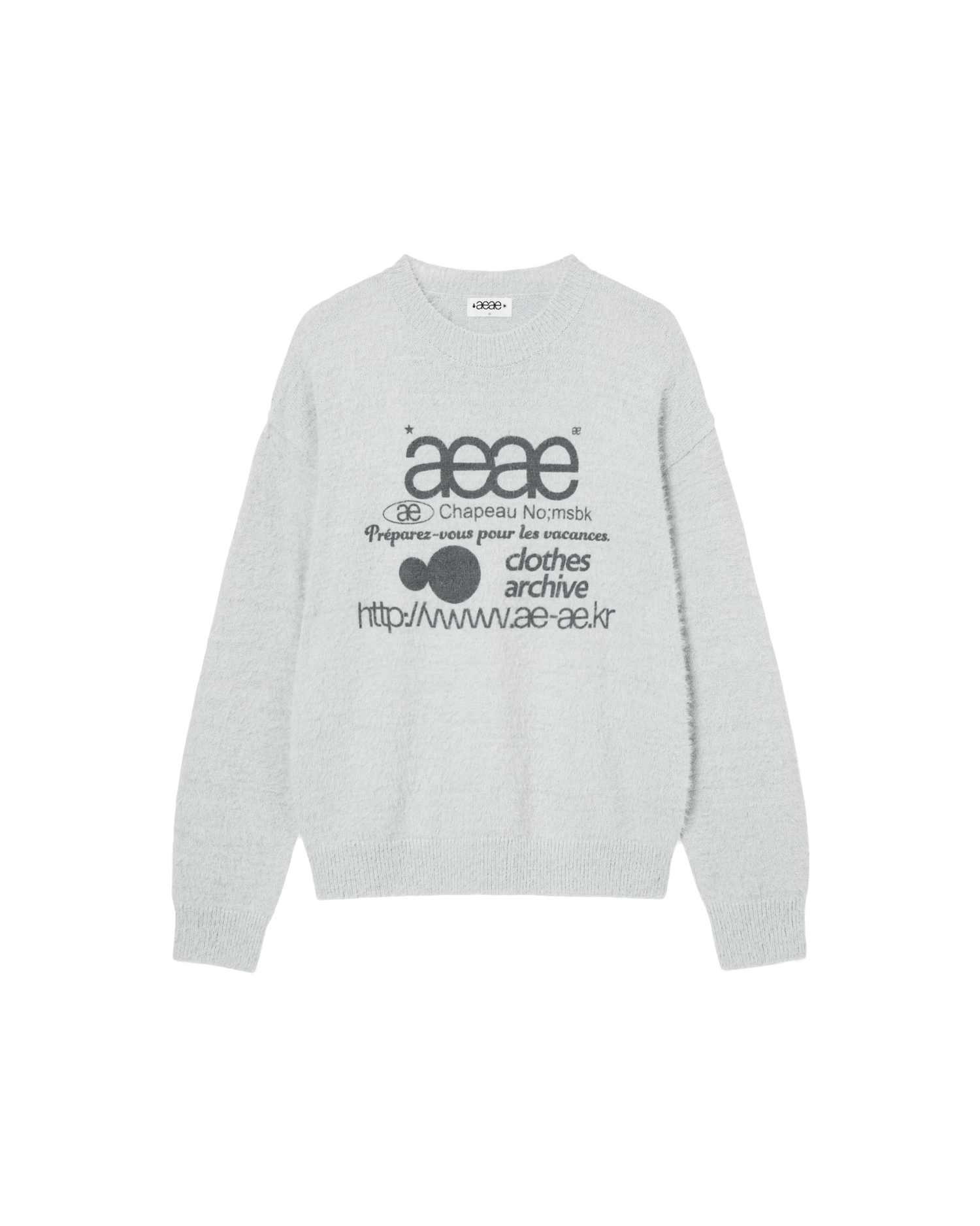 WEB LOGO KNIT PULLOVER [LIGHT GREY]