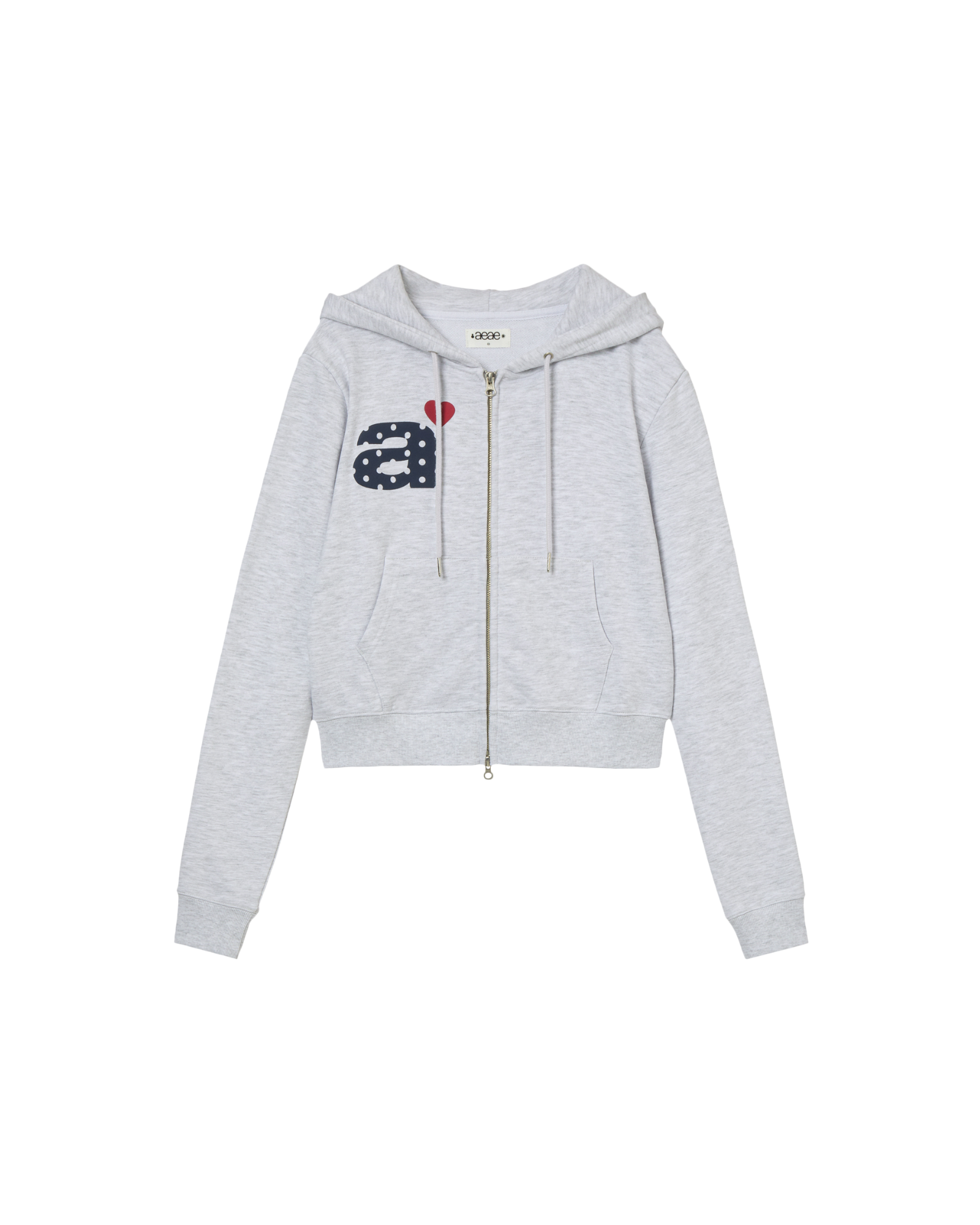 【予約商品】DOT SMALL LETTER CROP HOOD ZIP UP [LIGHT GREY]