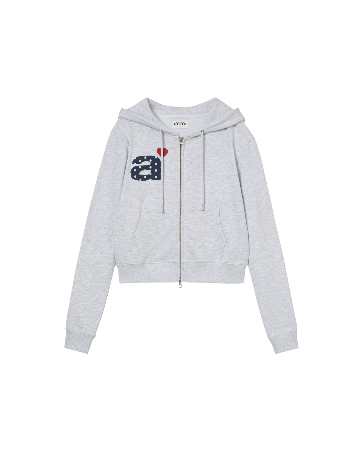 【予約商品】DOT SMALL LETTER CROP HOOD ZIP UP [LIGHT GREY]
