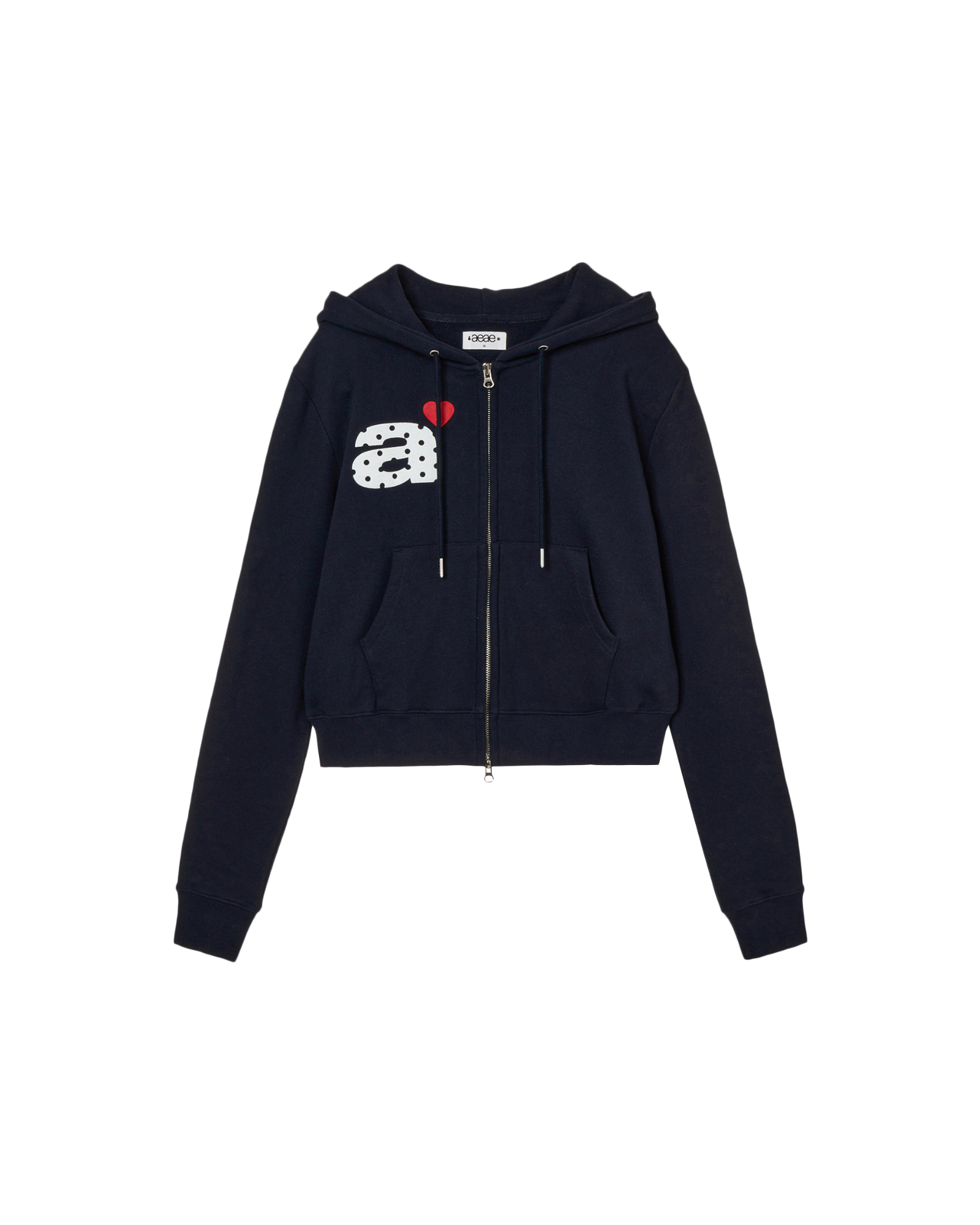 【予約商品】DOT SMALL LETTER CROP HOOD ZIP UP [NAVY]