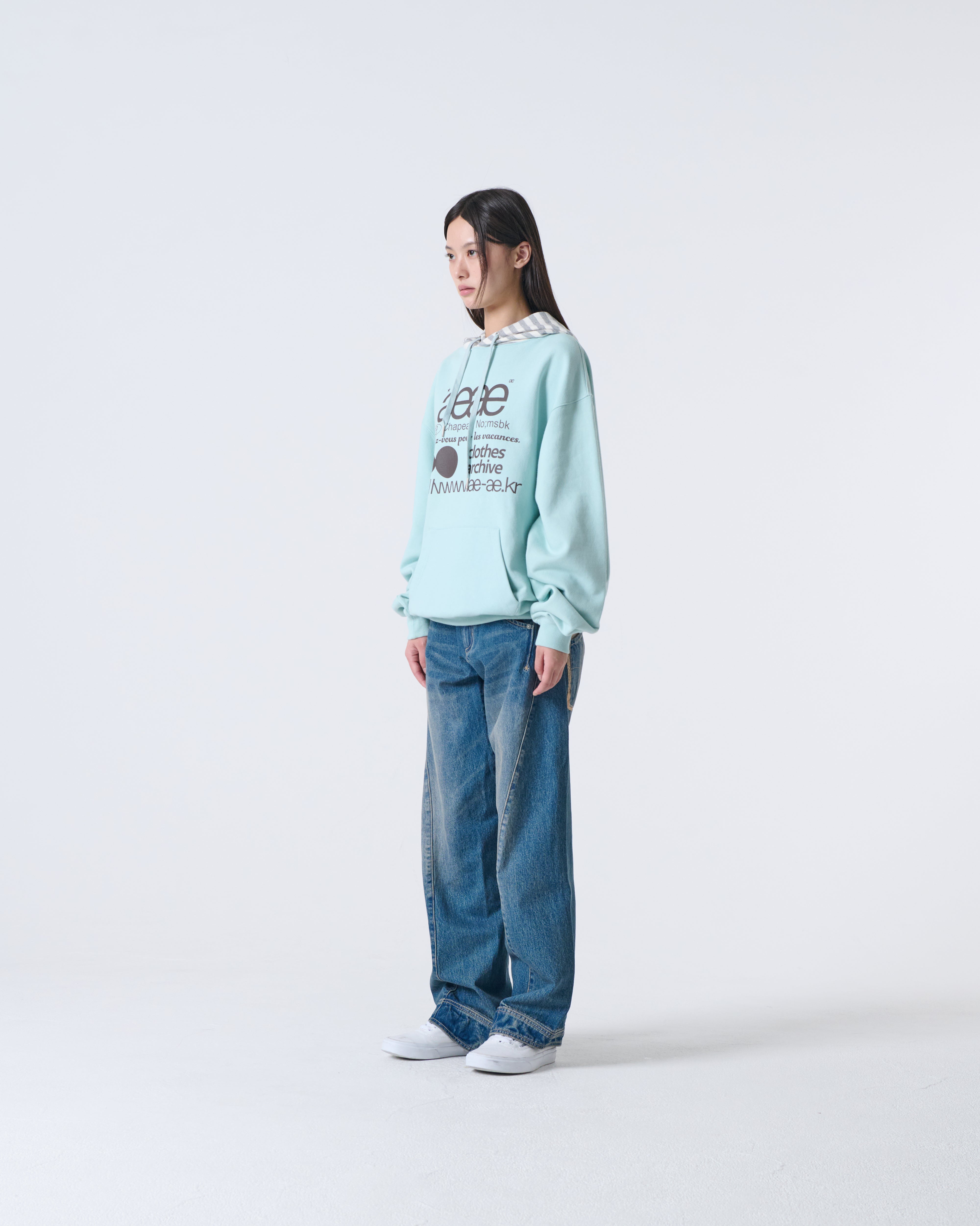 WEB LOGO LOOSED HOODIE [MINT]