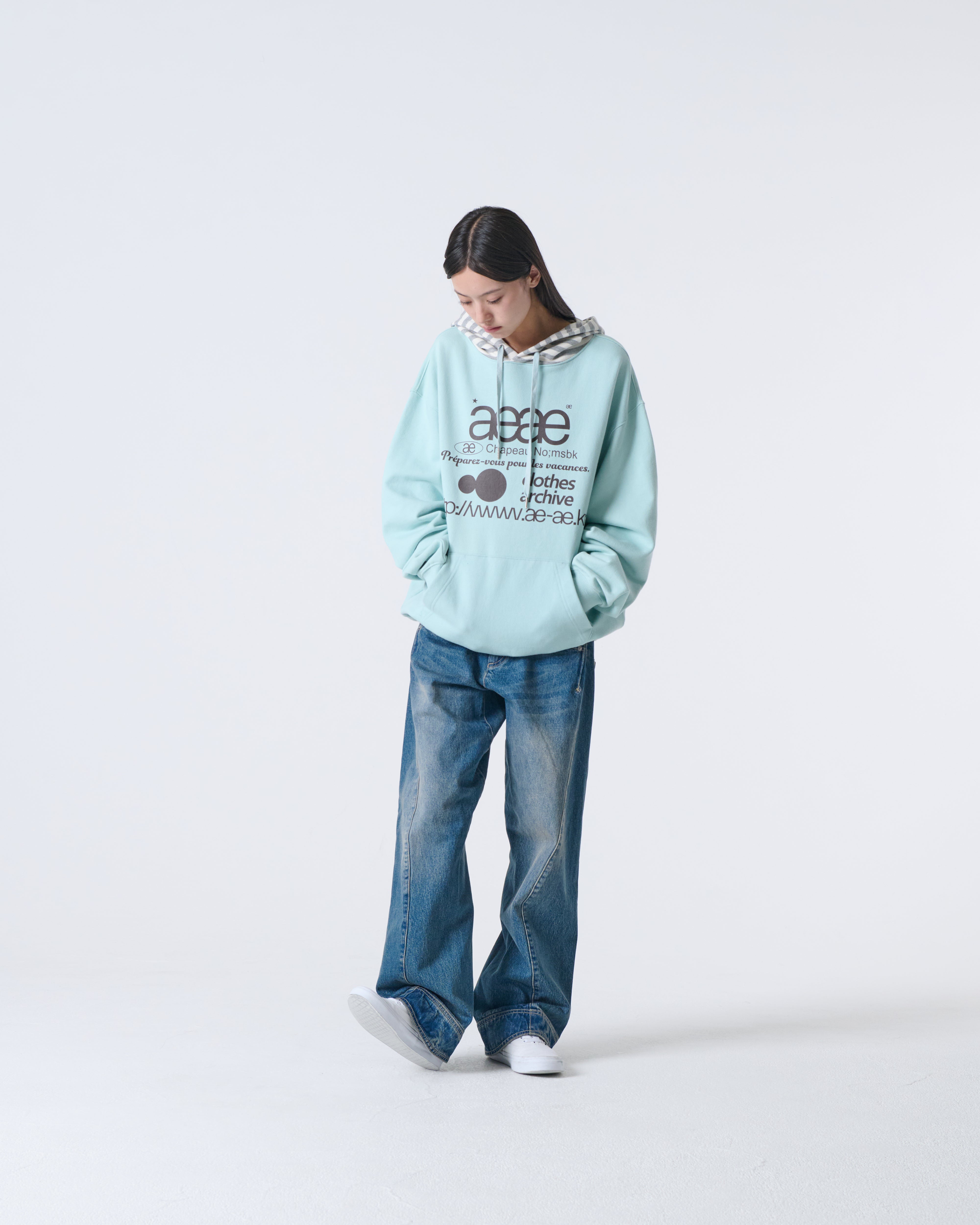 WEB LOGO LOOSED HOODIE [MINT]