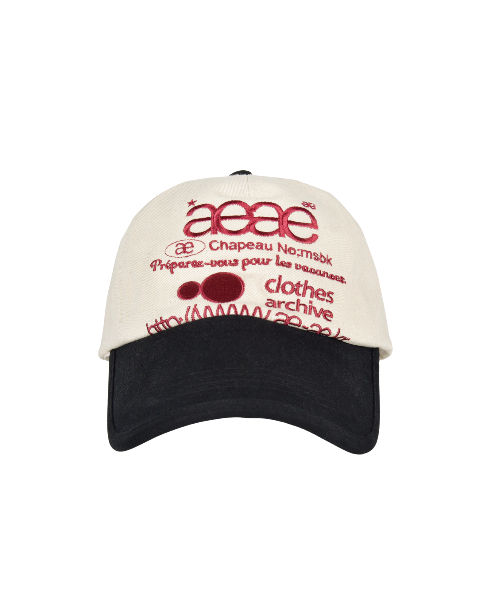 WEB LOGO 5 PANNEL BALL CAP [ECRU/BLACK]