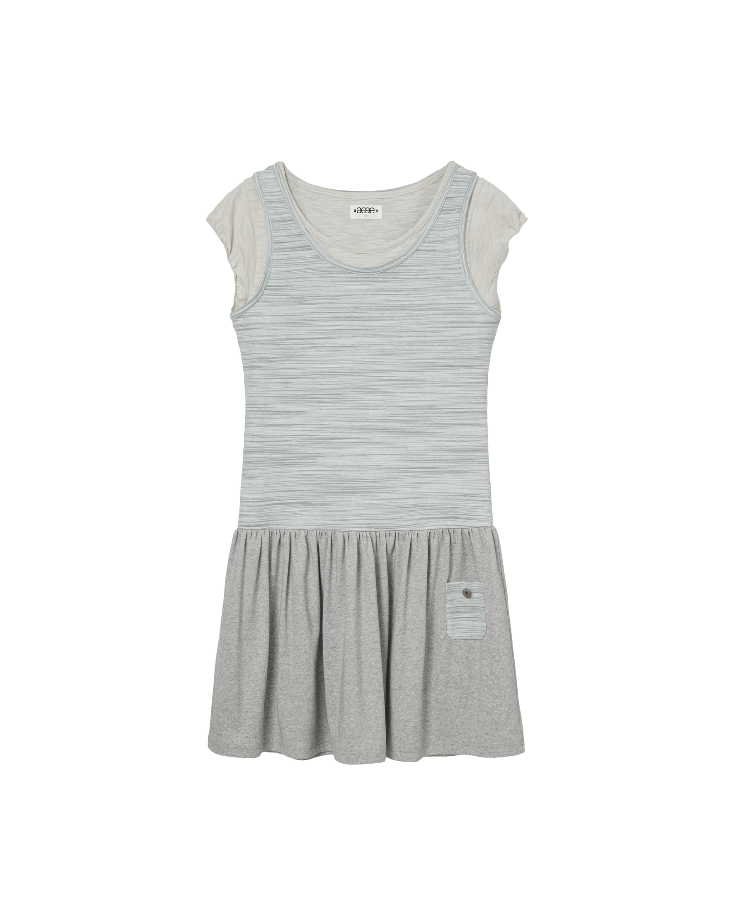 LAYERED TOP DRESS [GREY]