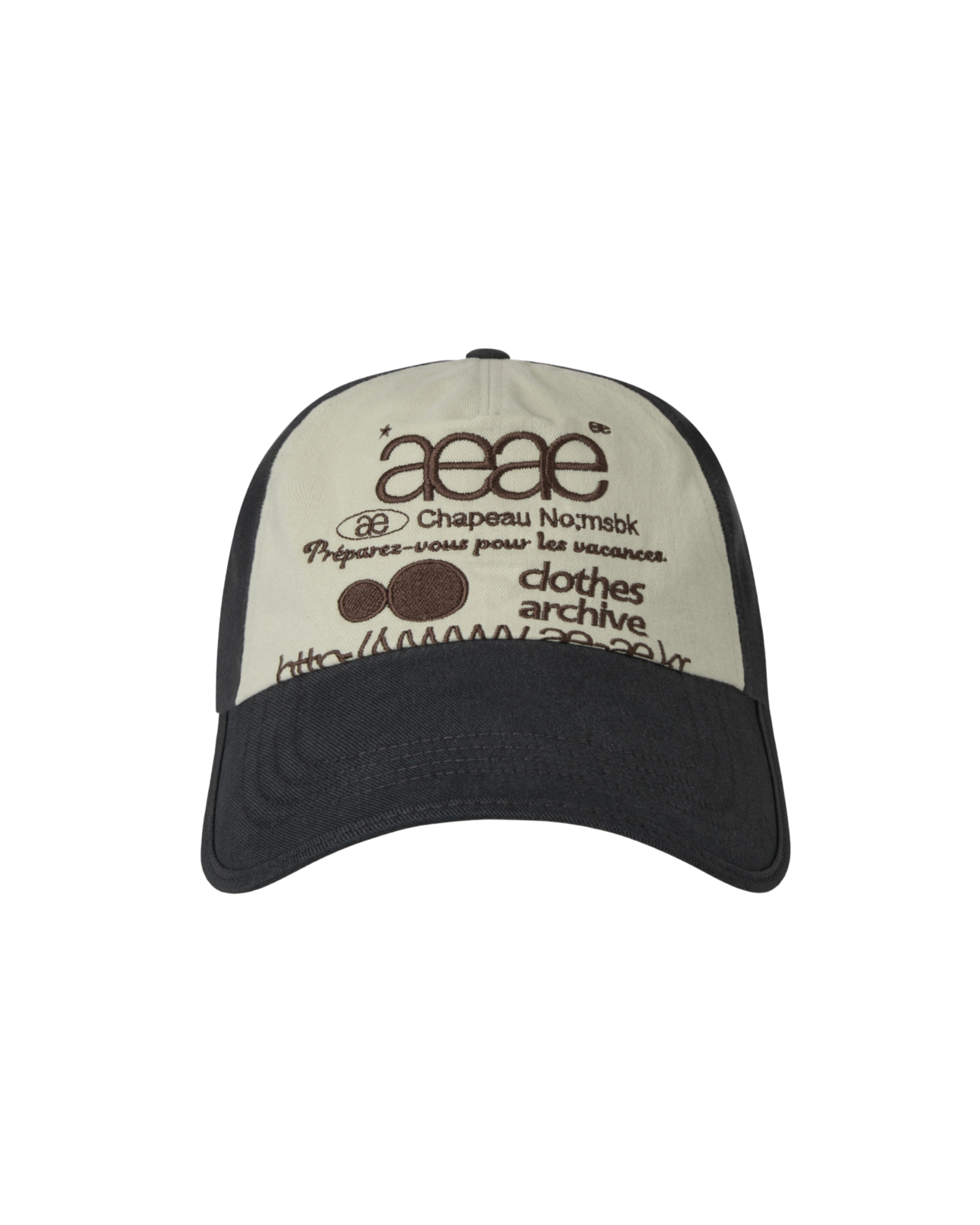 WEB LOGO 5 PANNEL BALL CAP [NAVY/IVORY]