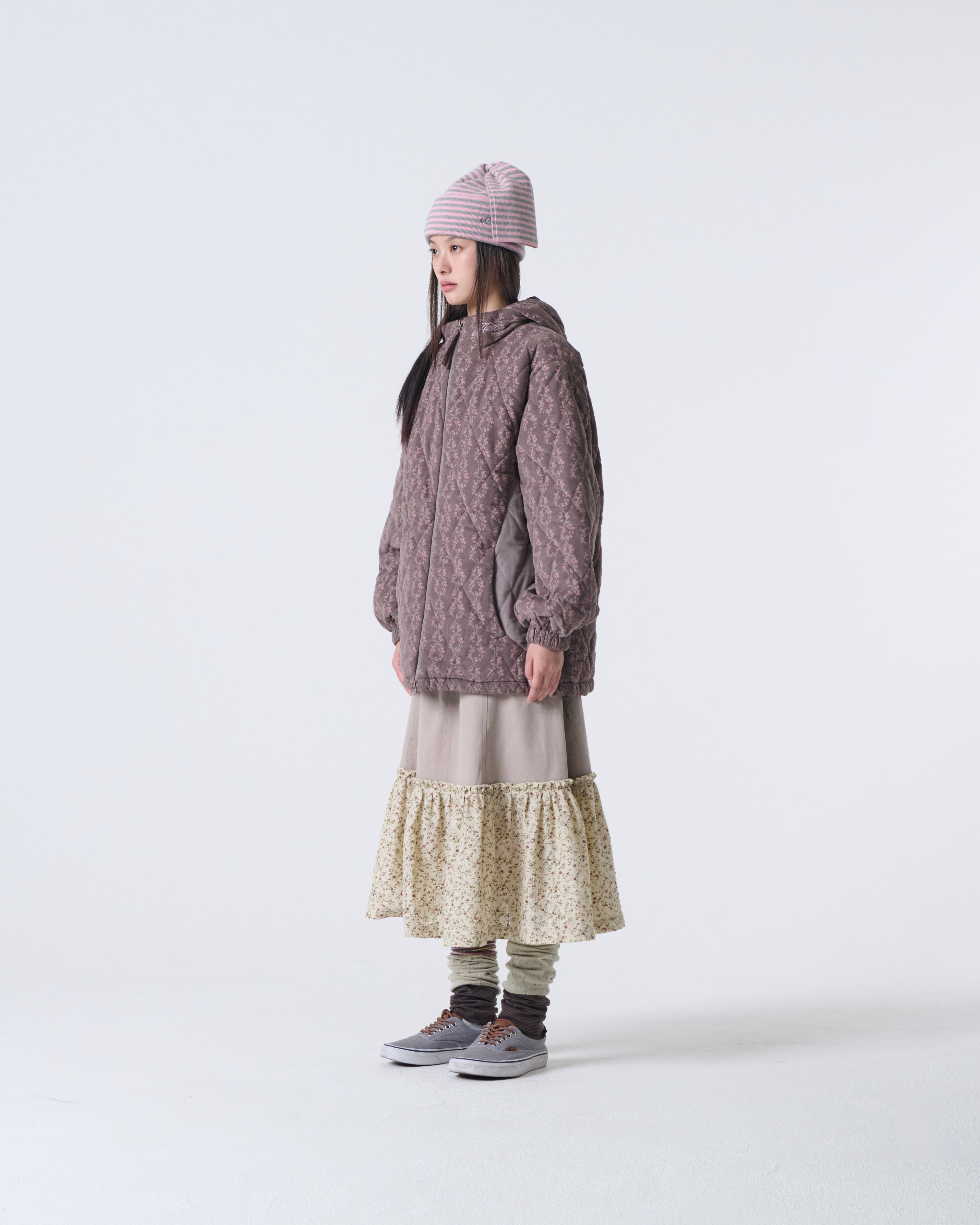 FLOWER QUILTED JACKET [PURPLE]