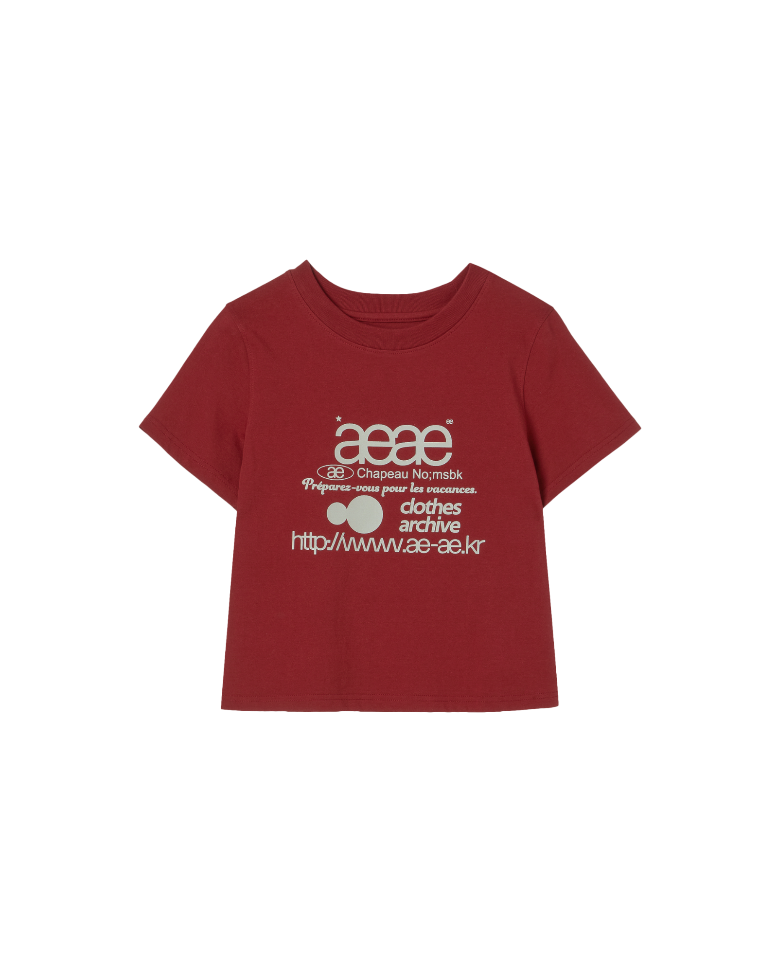 WEB LOGO CROP T-SHIRTS [BURGUNDY]