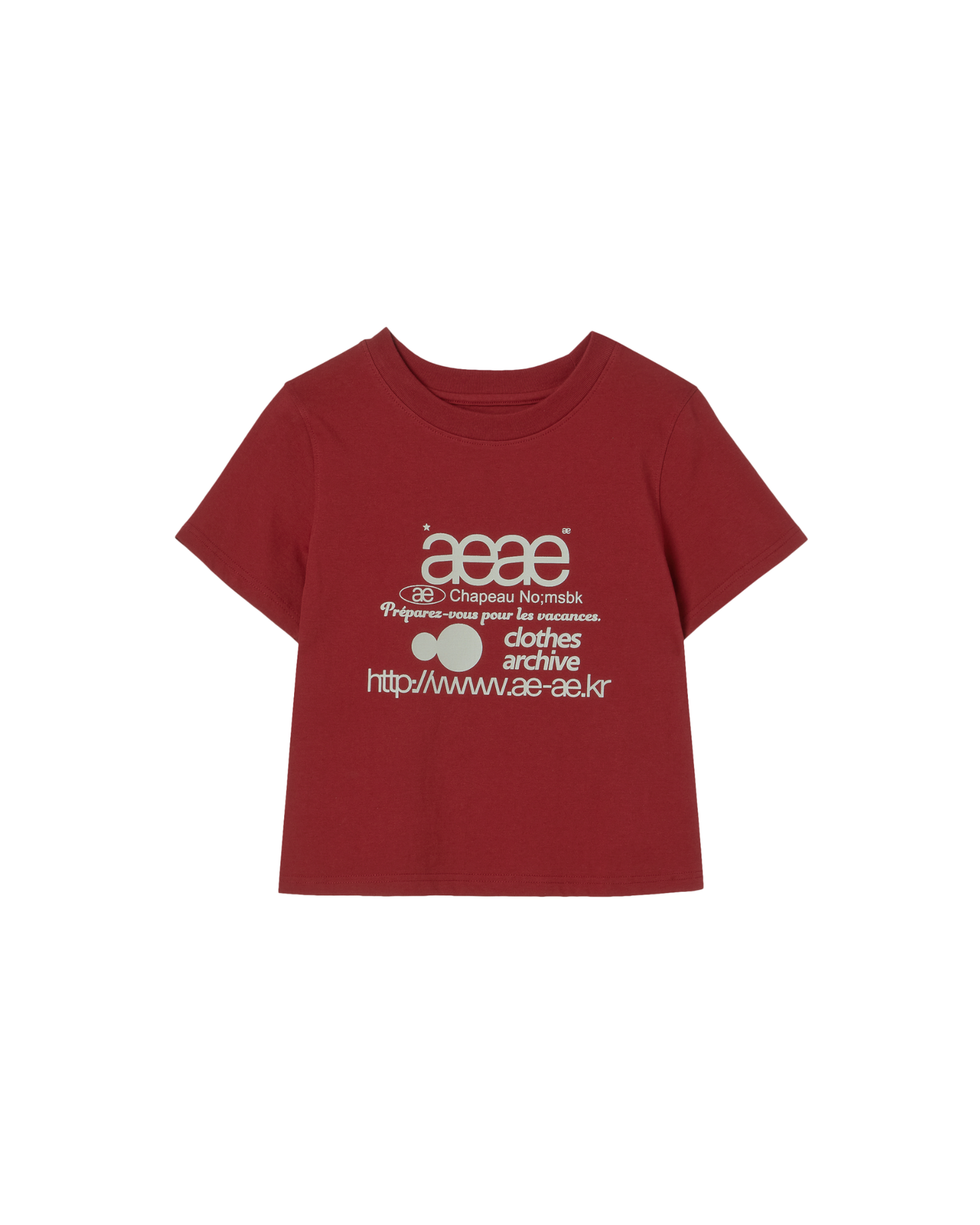 WEB LOGO CROP T-SHIRTS [BURGUNDY]