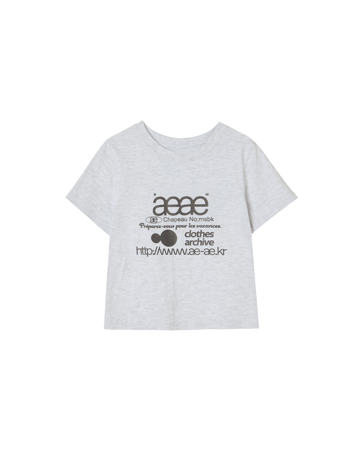 WEB LOGO CROP T-SHIRTS [LIGHT GREY]